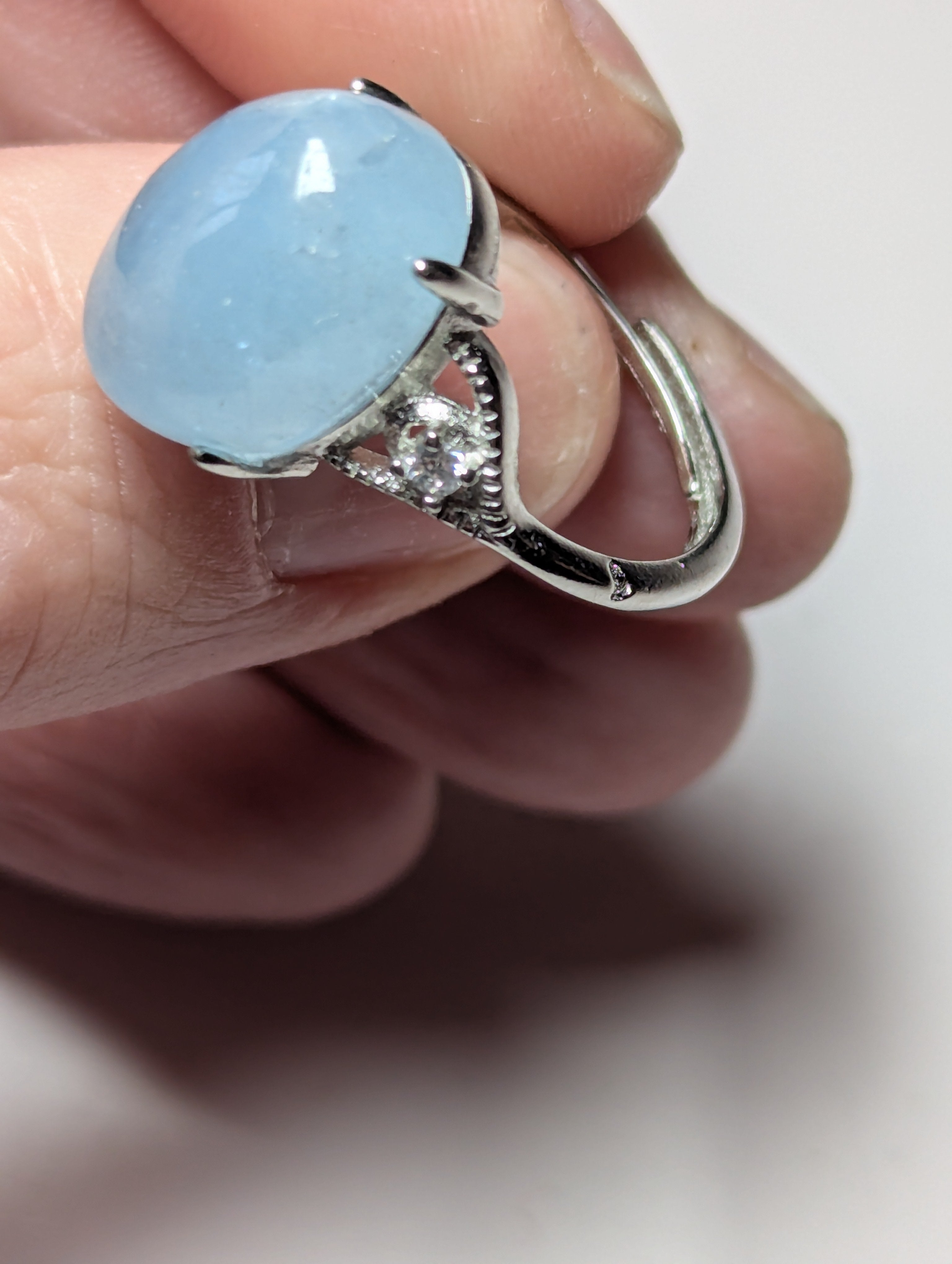 Aquamarine Adjustable s295 ring