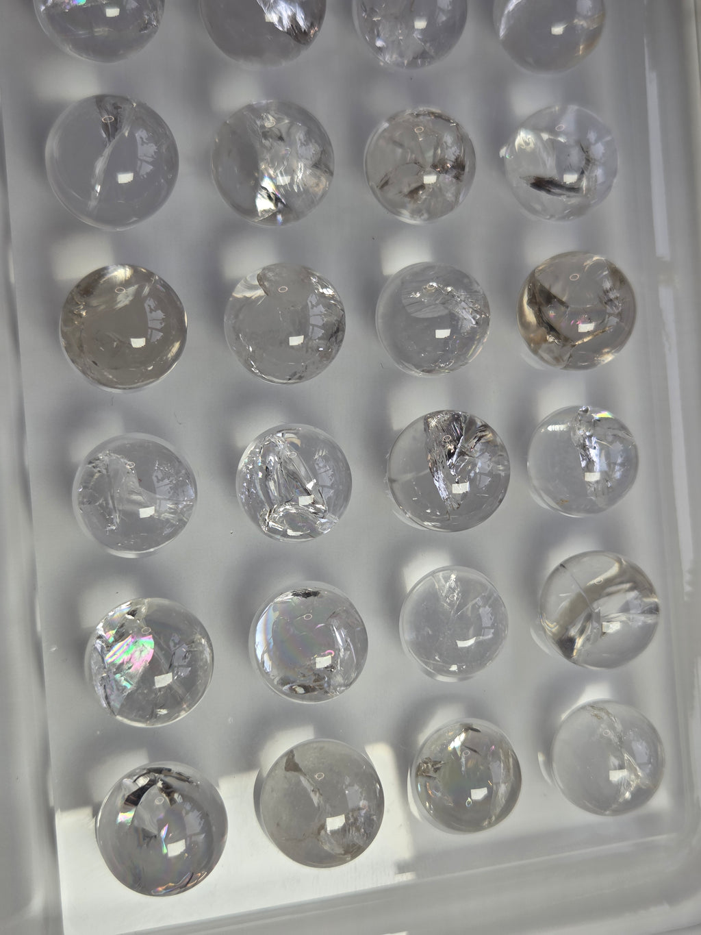 Rainbow clear quartz crystal sphere