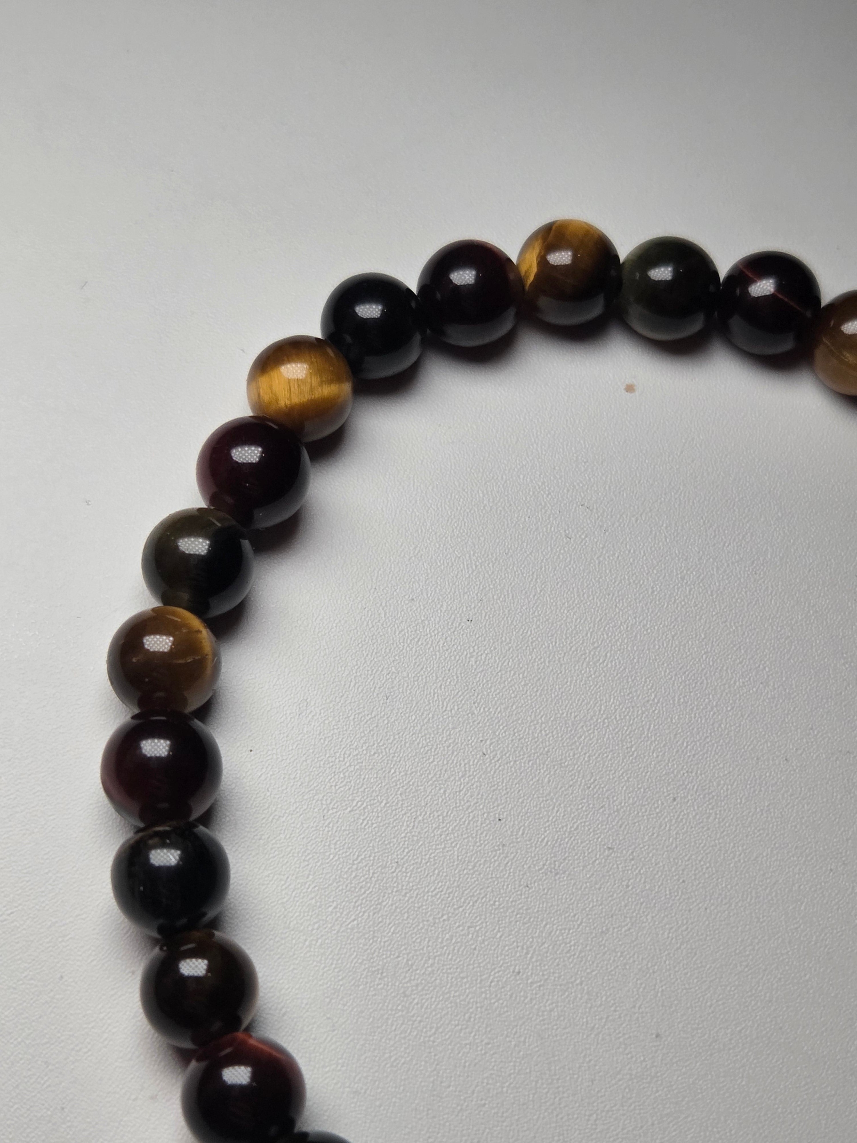 Yellow  blue and red natural tigers eye crystal bracelet