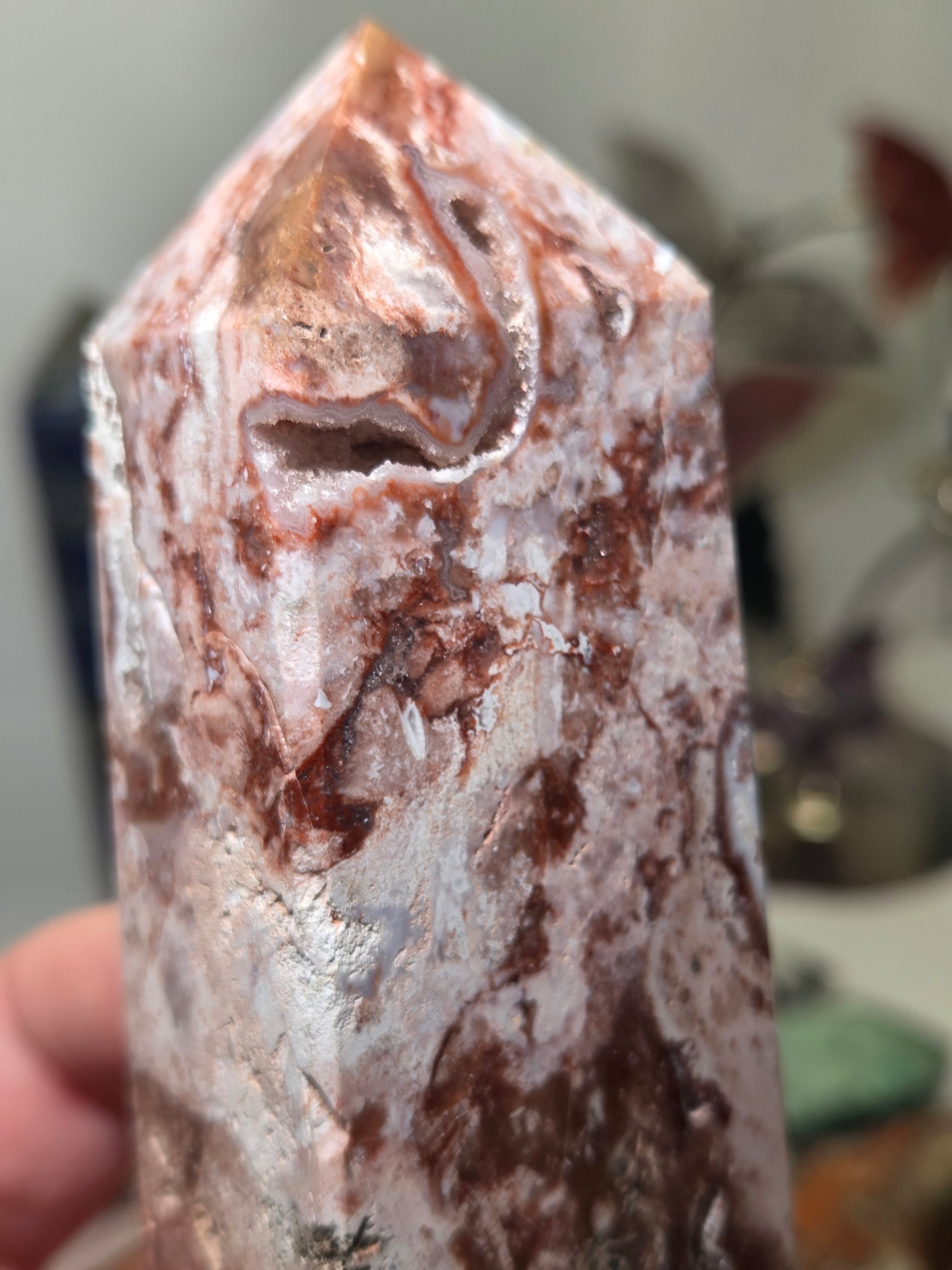 Beautiful Indonesian crazy agate crystal tower