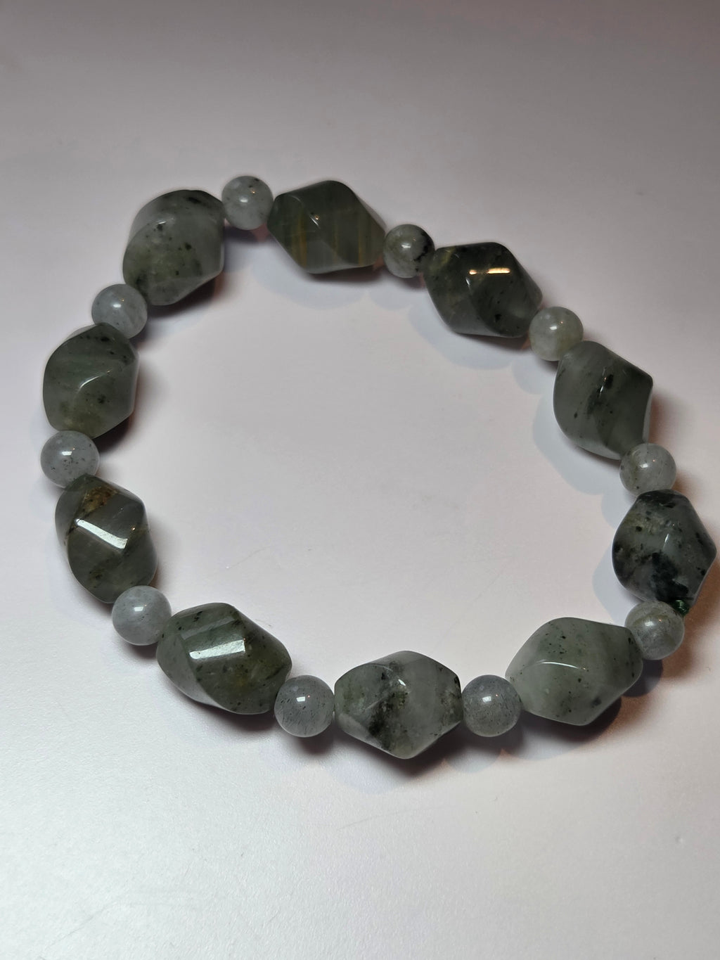Moss agate crystal bracelet