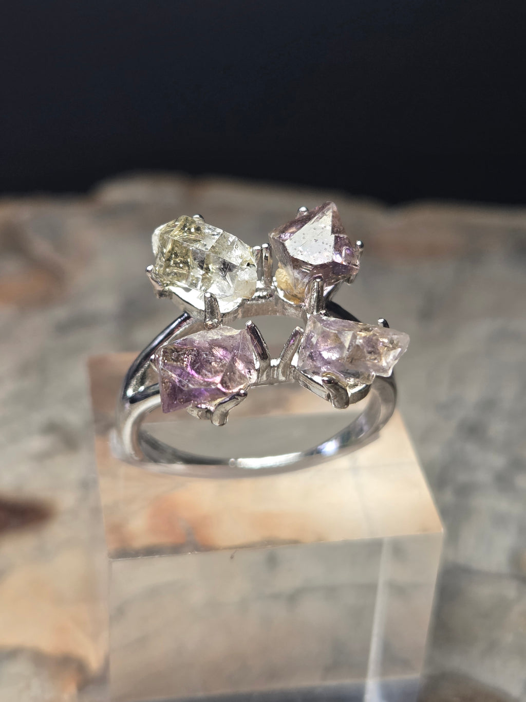 Super seven specimen ring  - ajustable