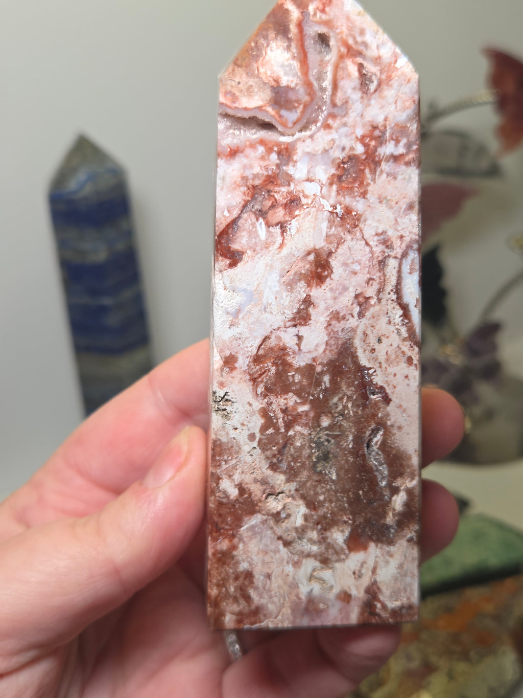 Beautiful Indonesian crazy agate crystal tower