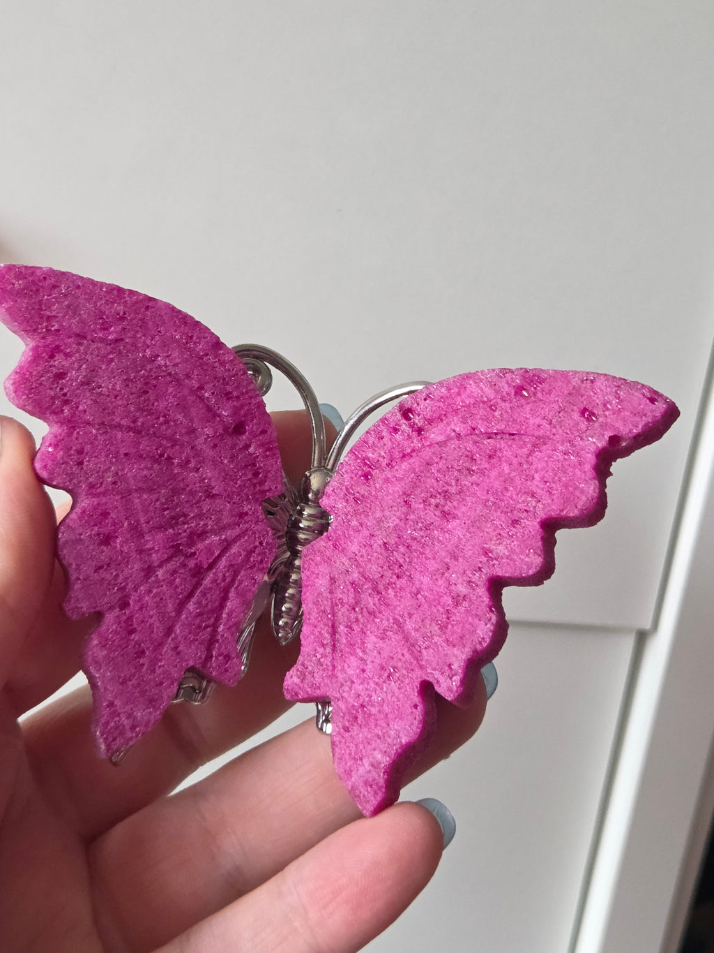 Honeycomb ruby butterfly carving