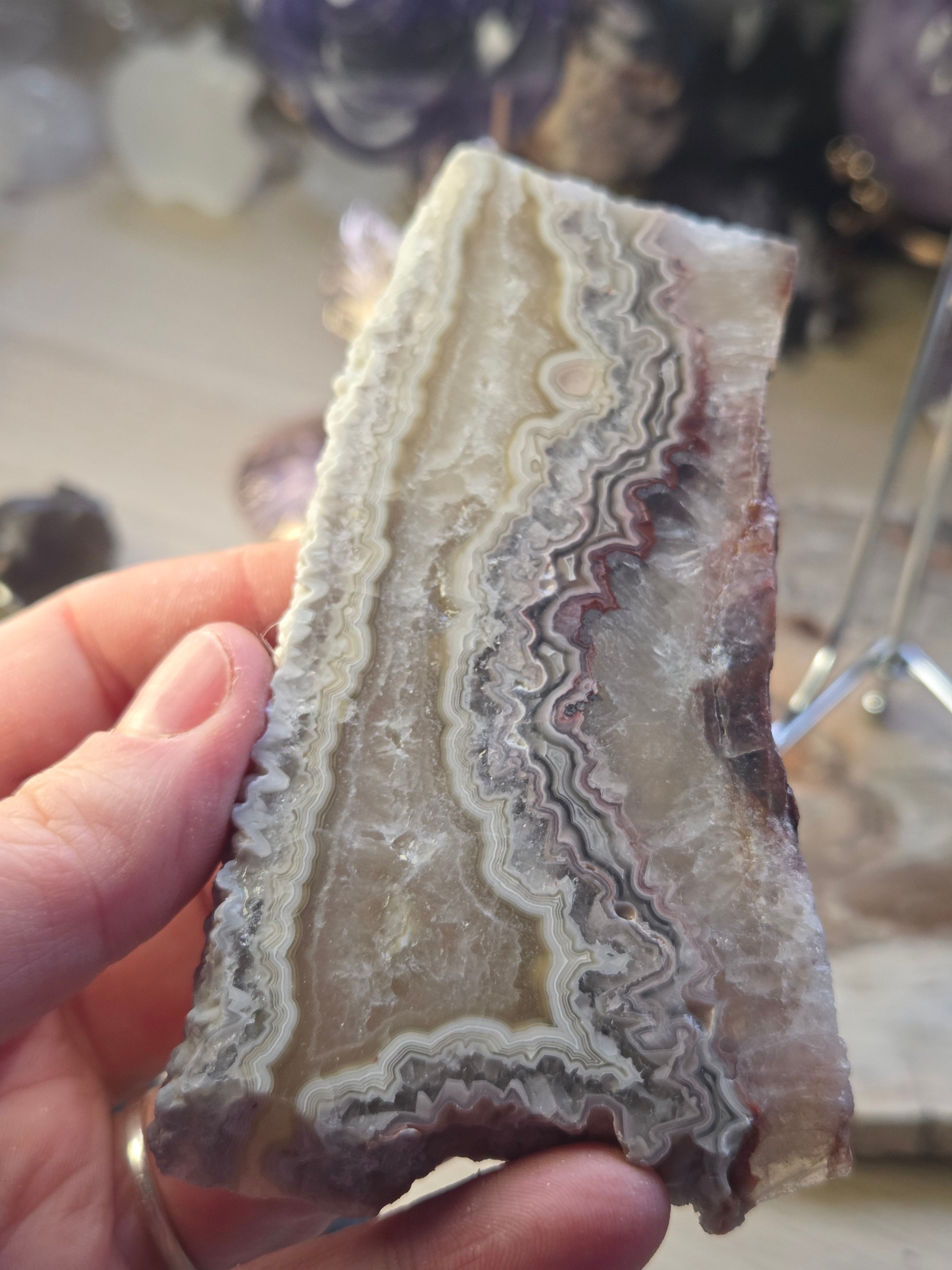 Crazy lace agate crystal slice