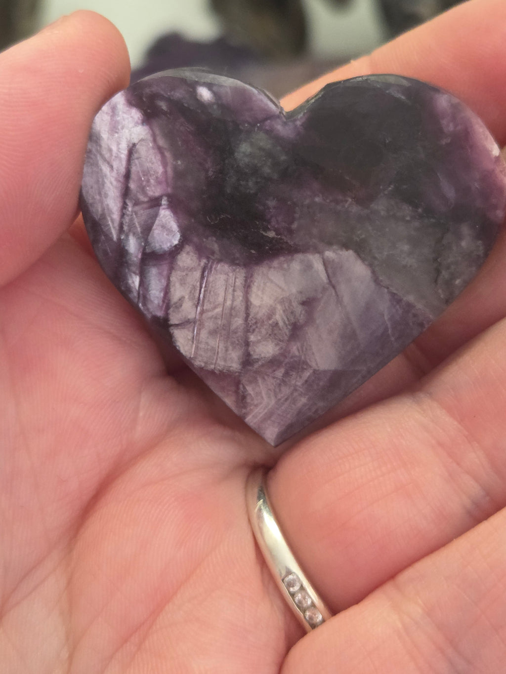 Purple mica crystal heart