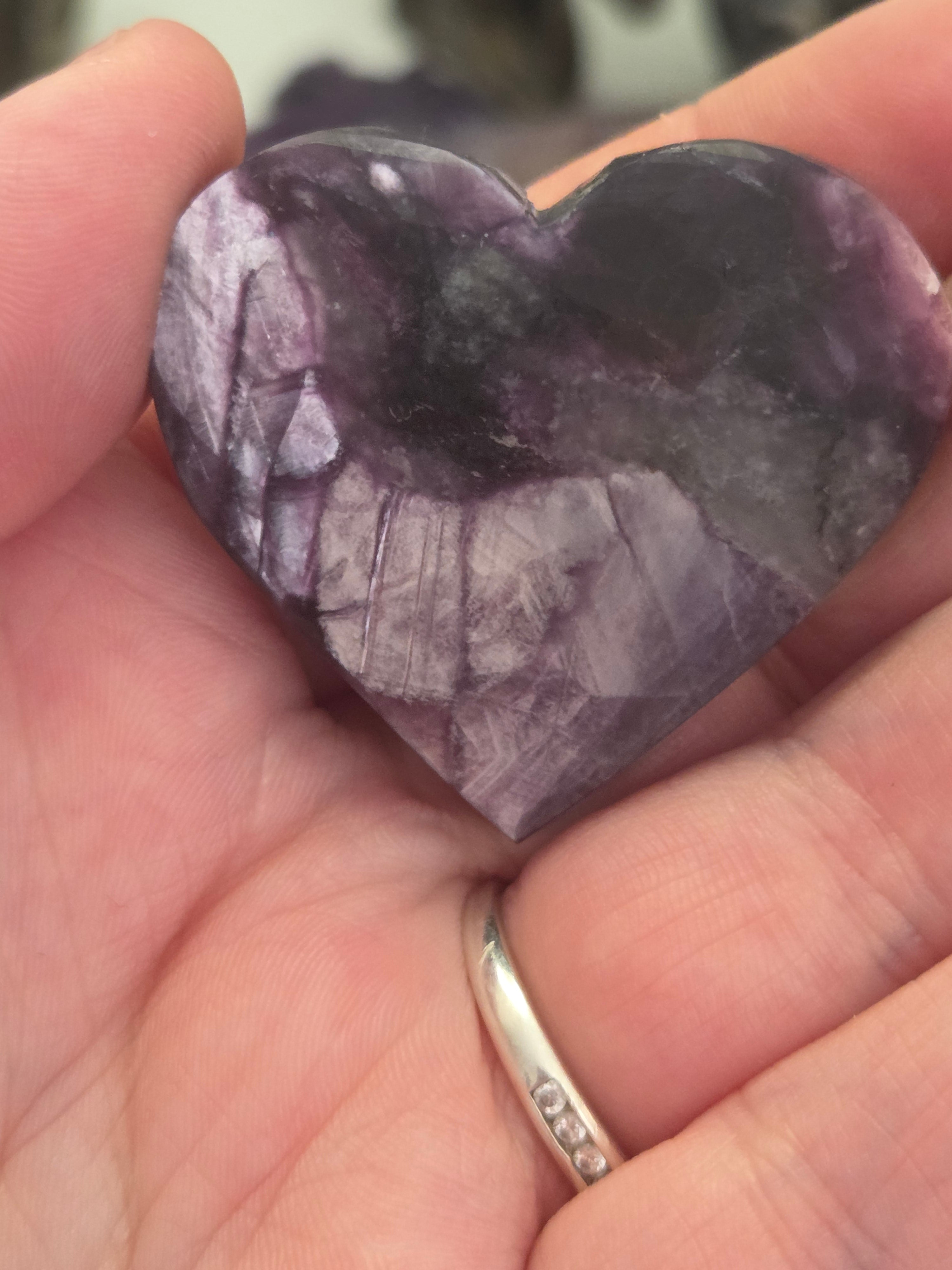 Purple mica crystal heart