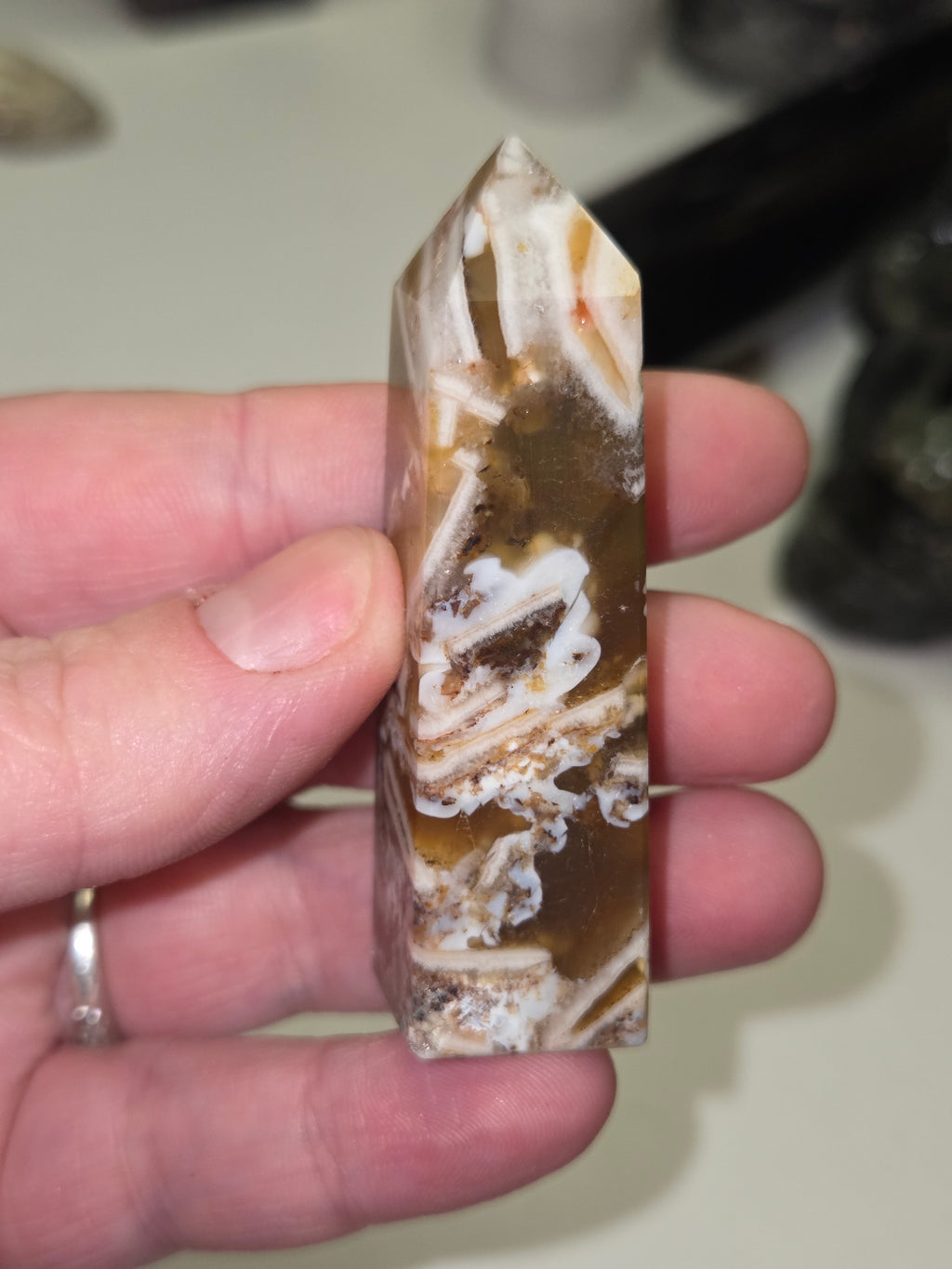 Chocolate Agate crystal tower