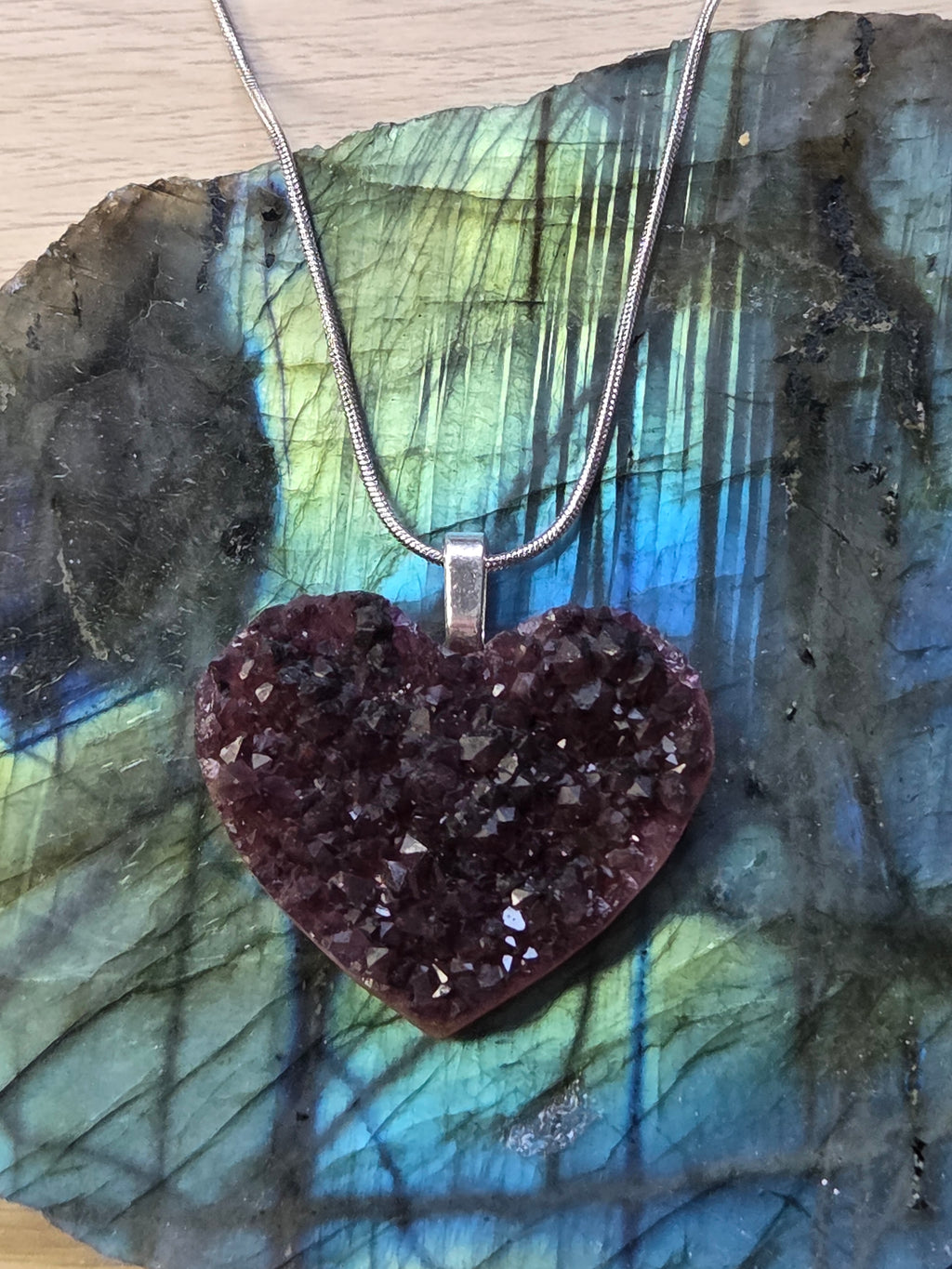Auralite 23 crystal heart handmade necklace