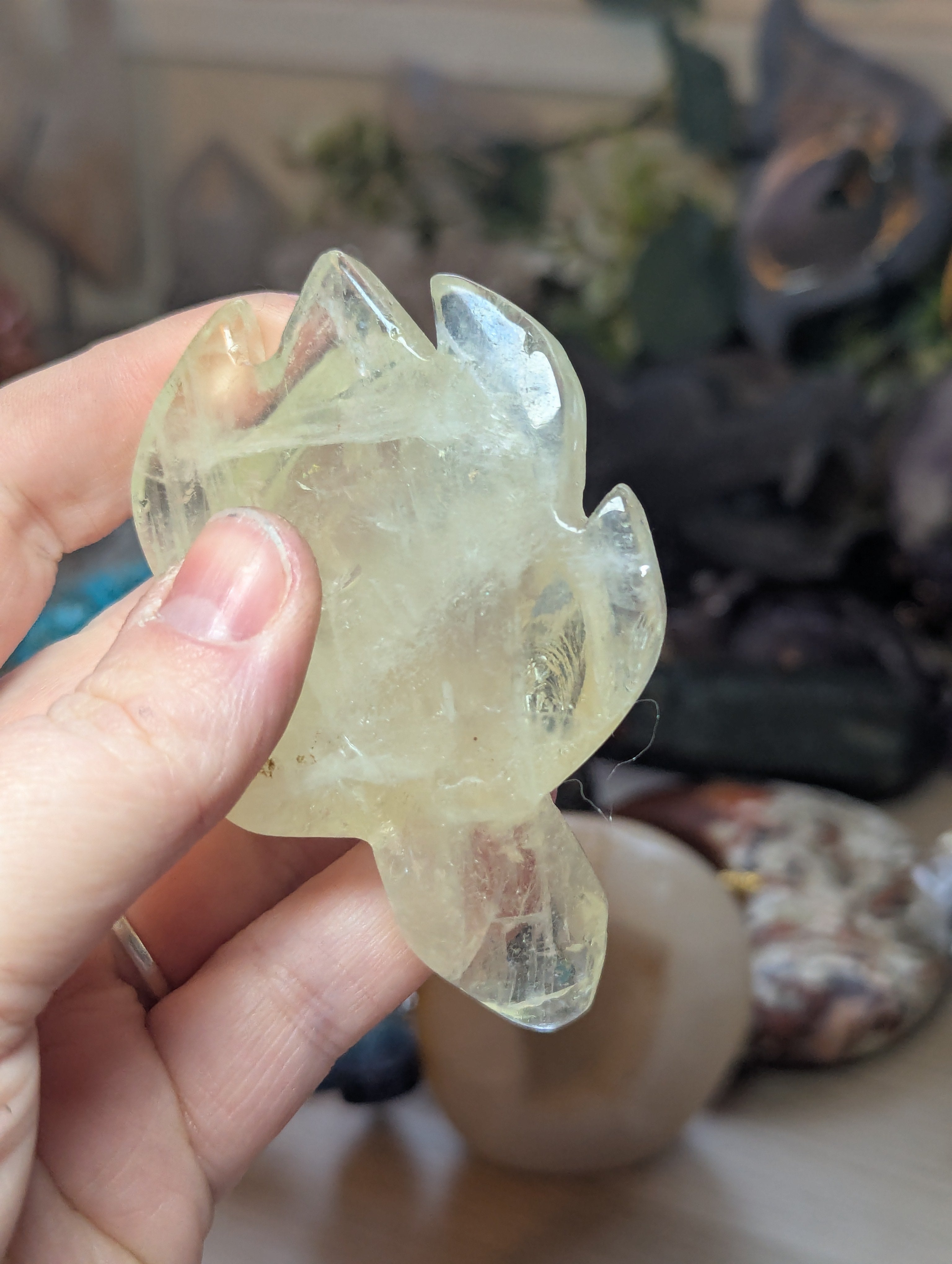 Citrine crystal turtle carving