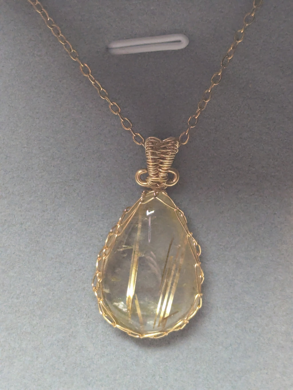 High quality golden Rutlile crystal handmade necklace