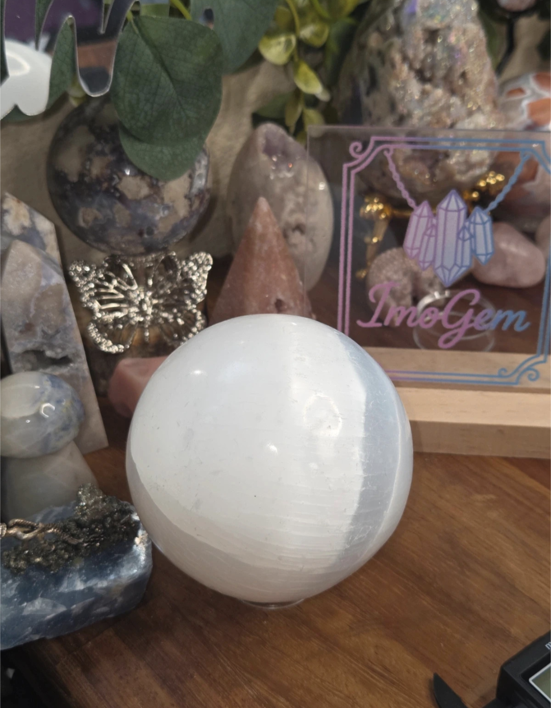 Sale - Selenite crystal sphere -few marks - 50% off on checkout
