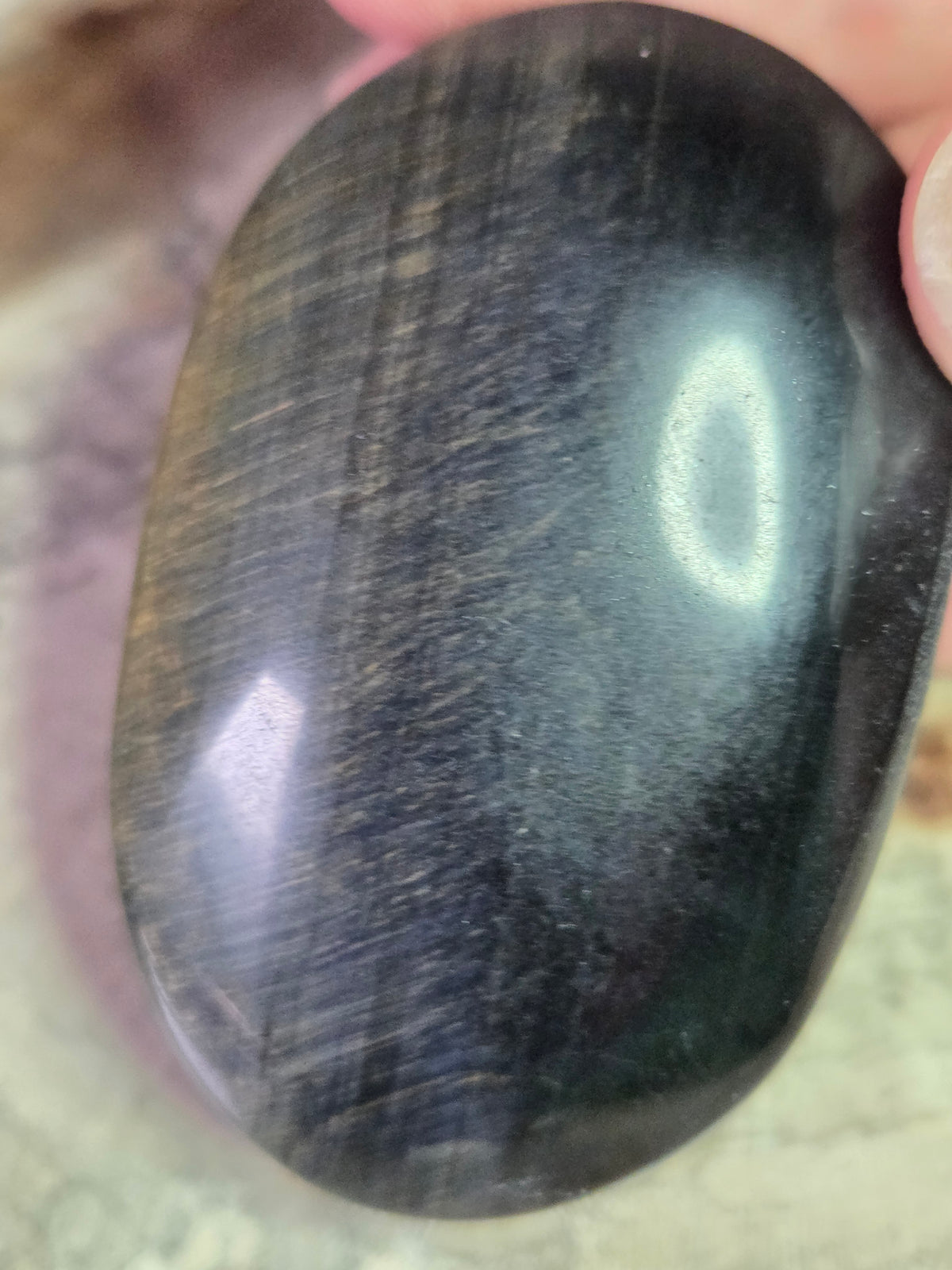 Blue tigers eye crystal palm stone