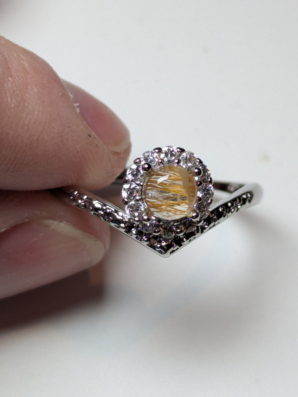 Golden Rutlile crystal Adjustable ring