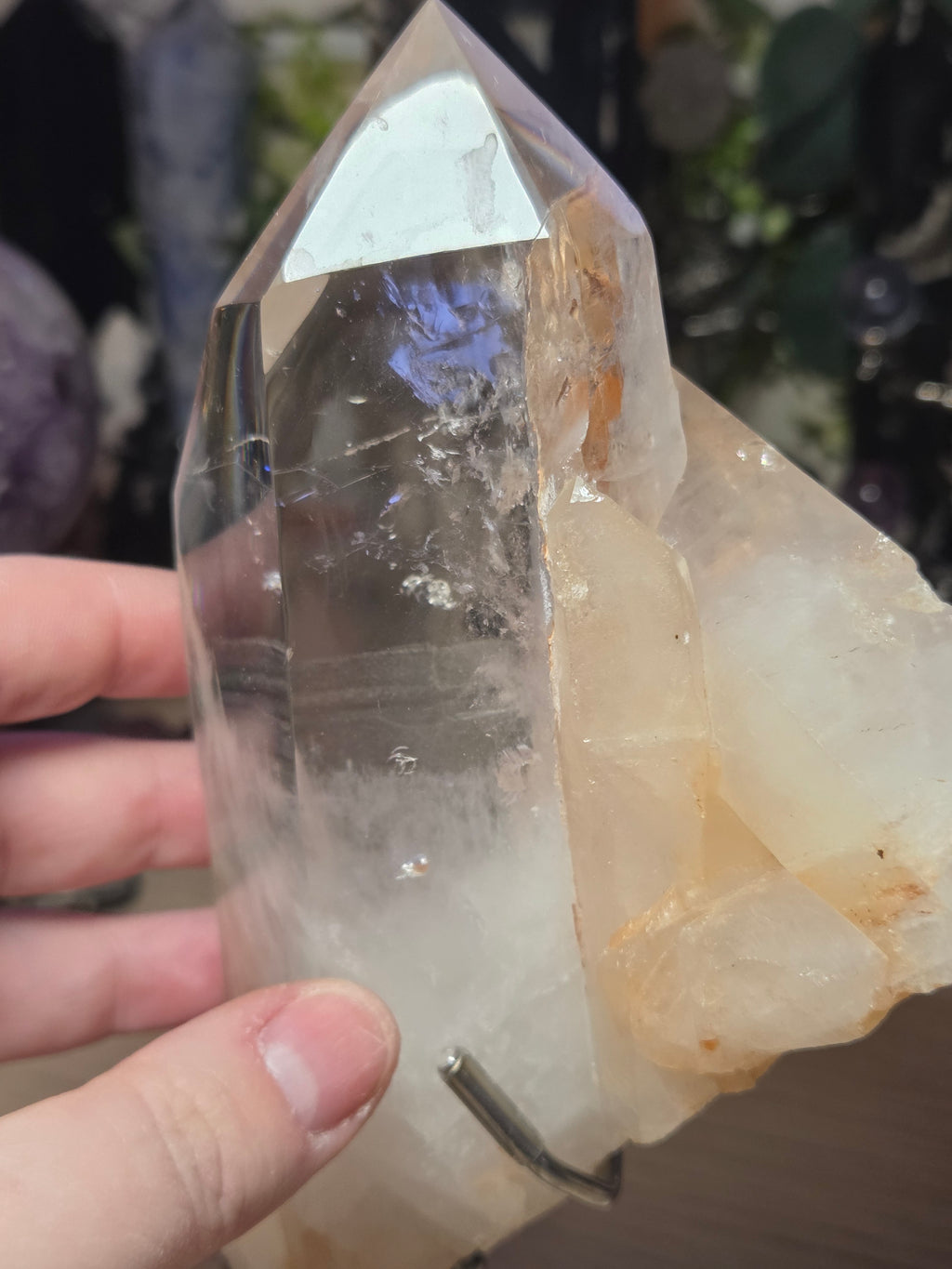 Large raw clear quartz crystal from Brazil