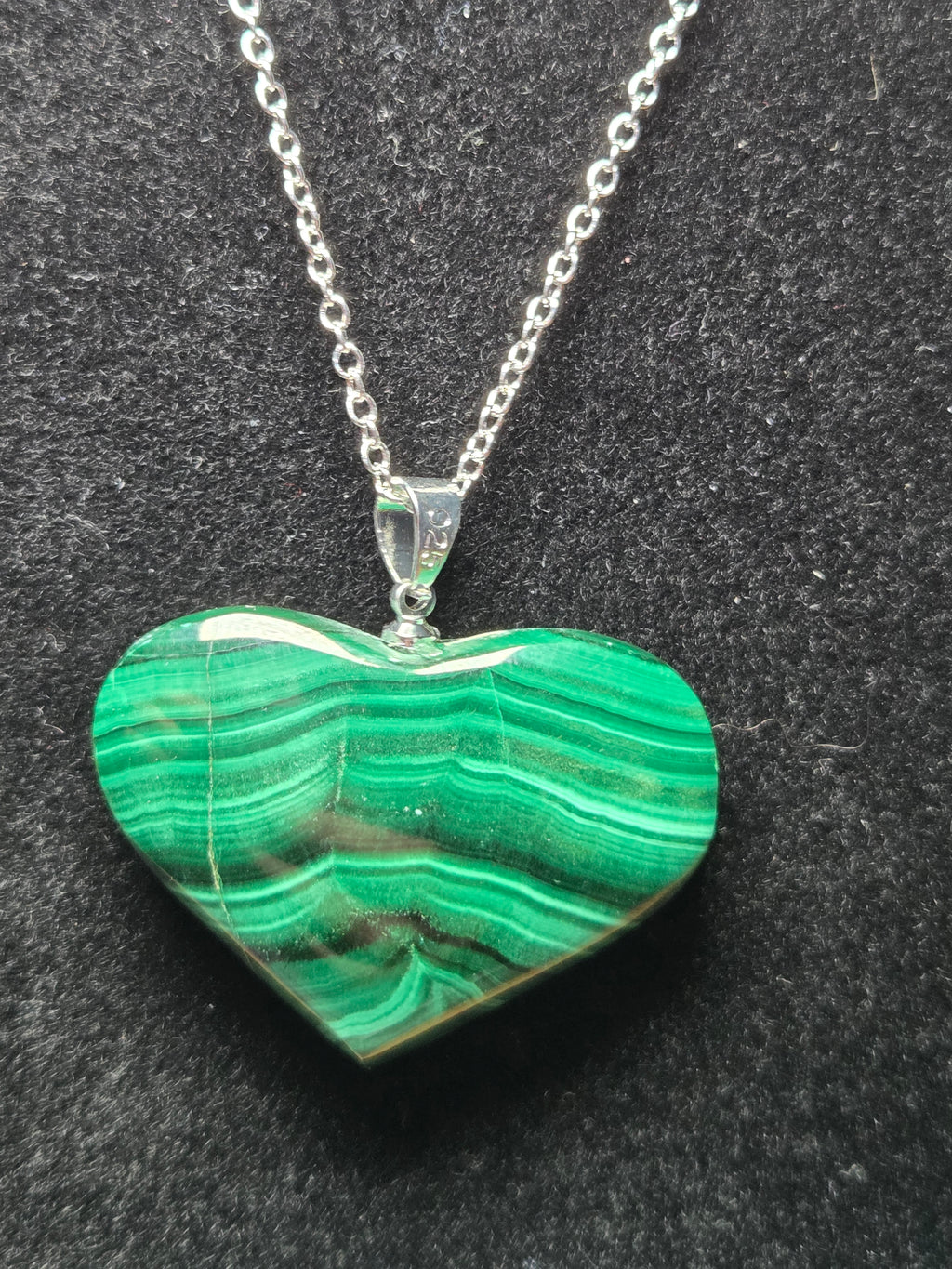 S925 Malicite heart carving  necklace