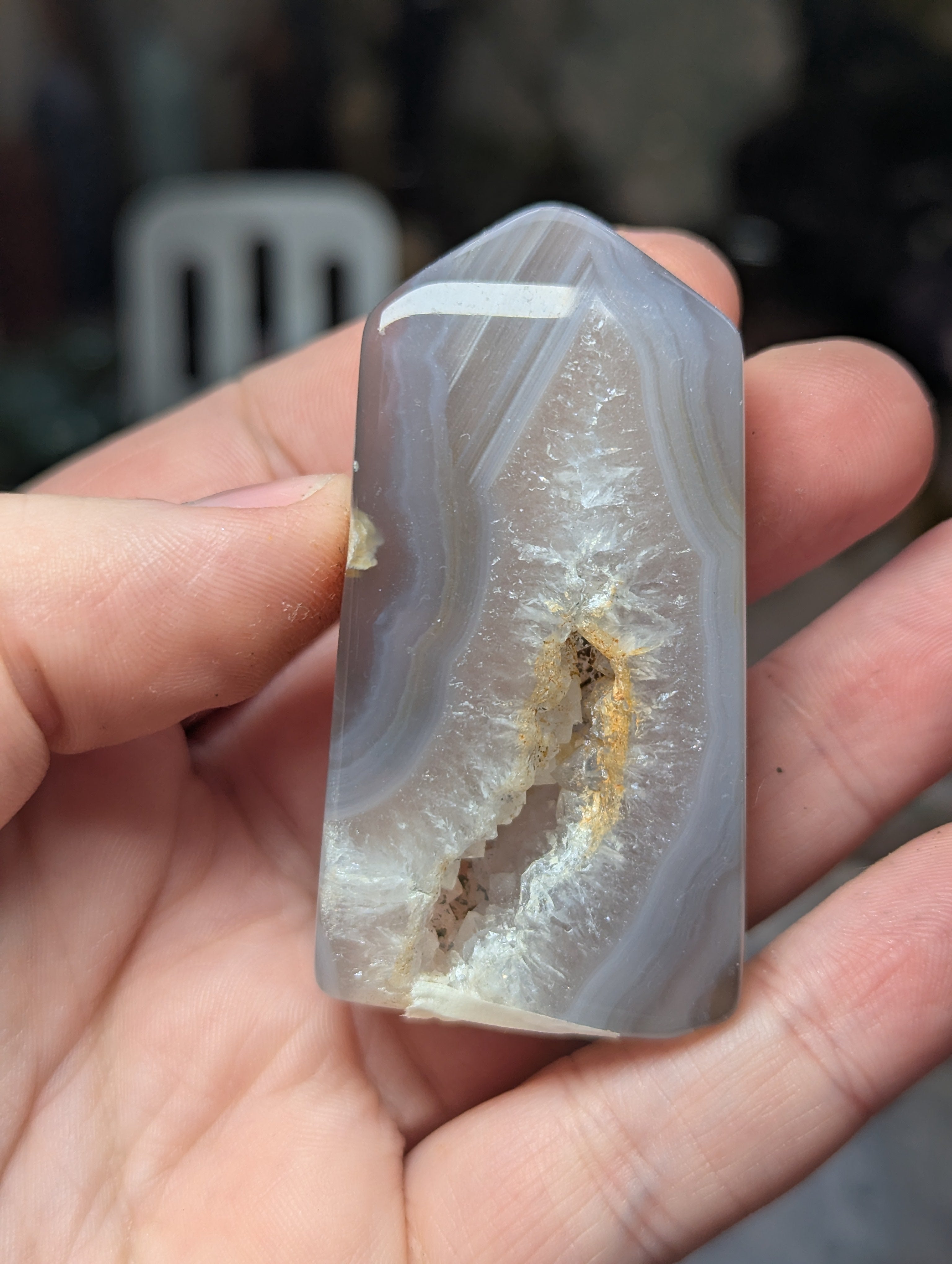 Duzy Agate crystal tower carving
