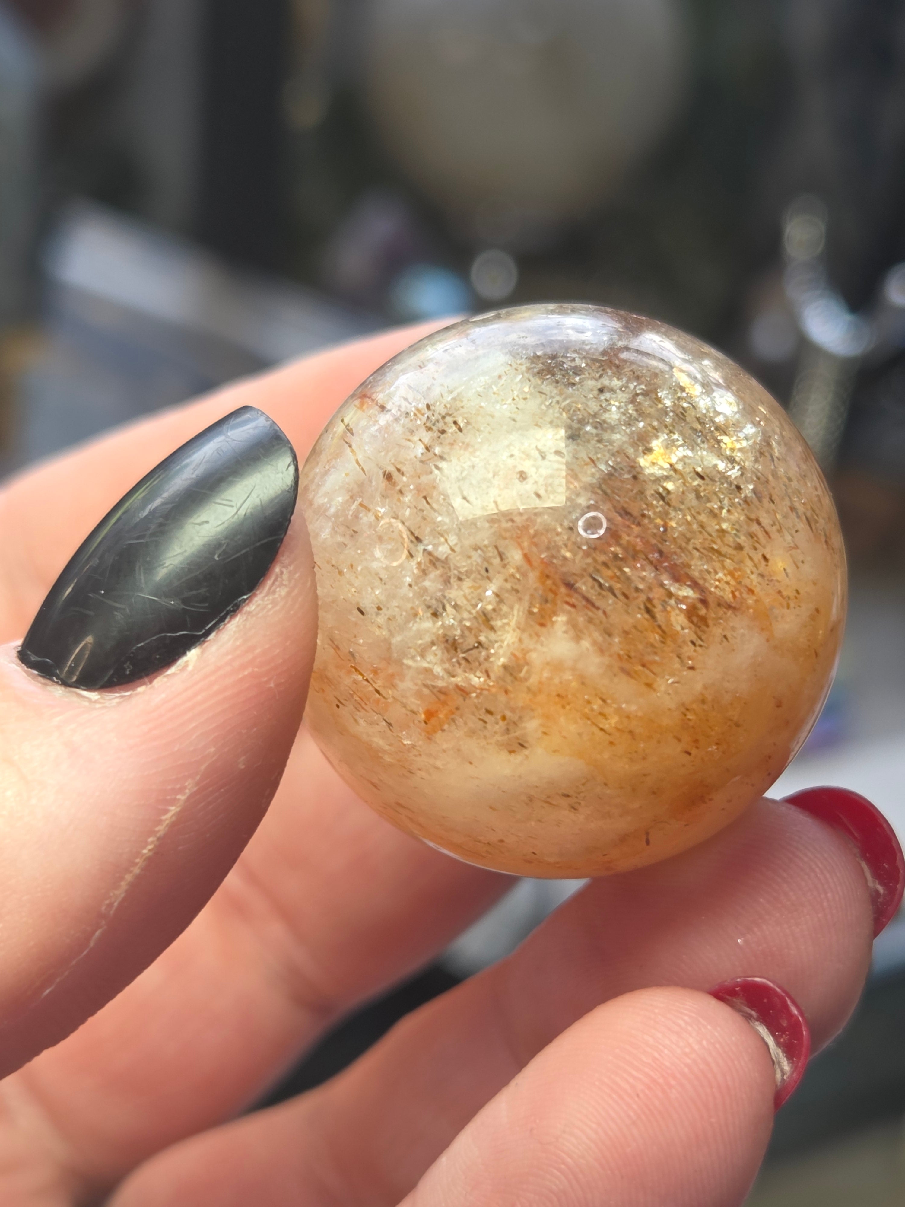 Amazing  high quality copper Rutile crystal sphere