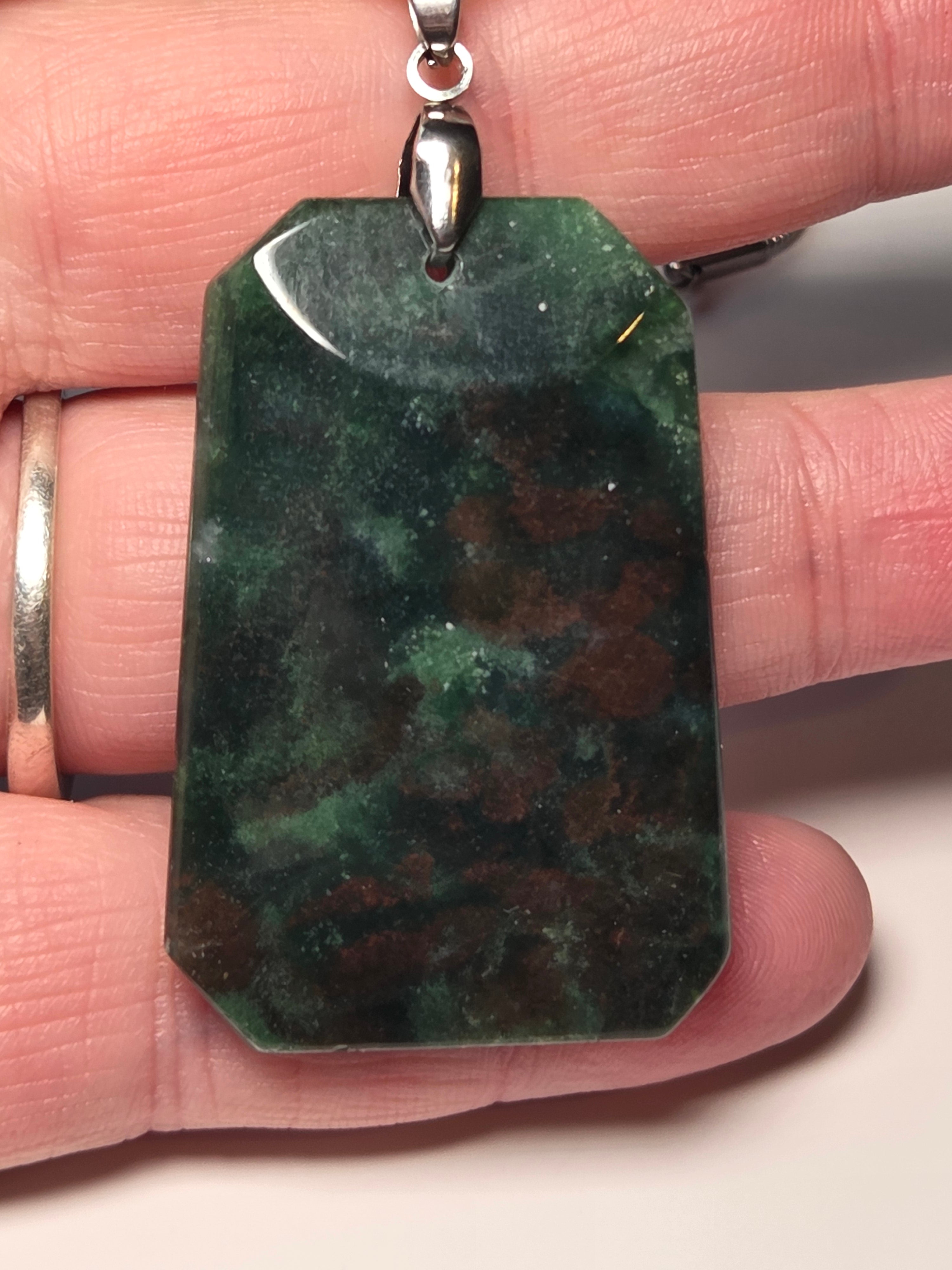 Stunning moss Agate crystal handmade necklace