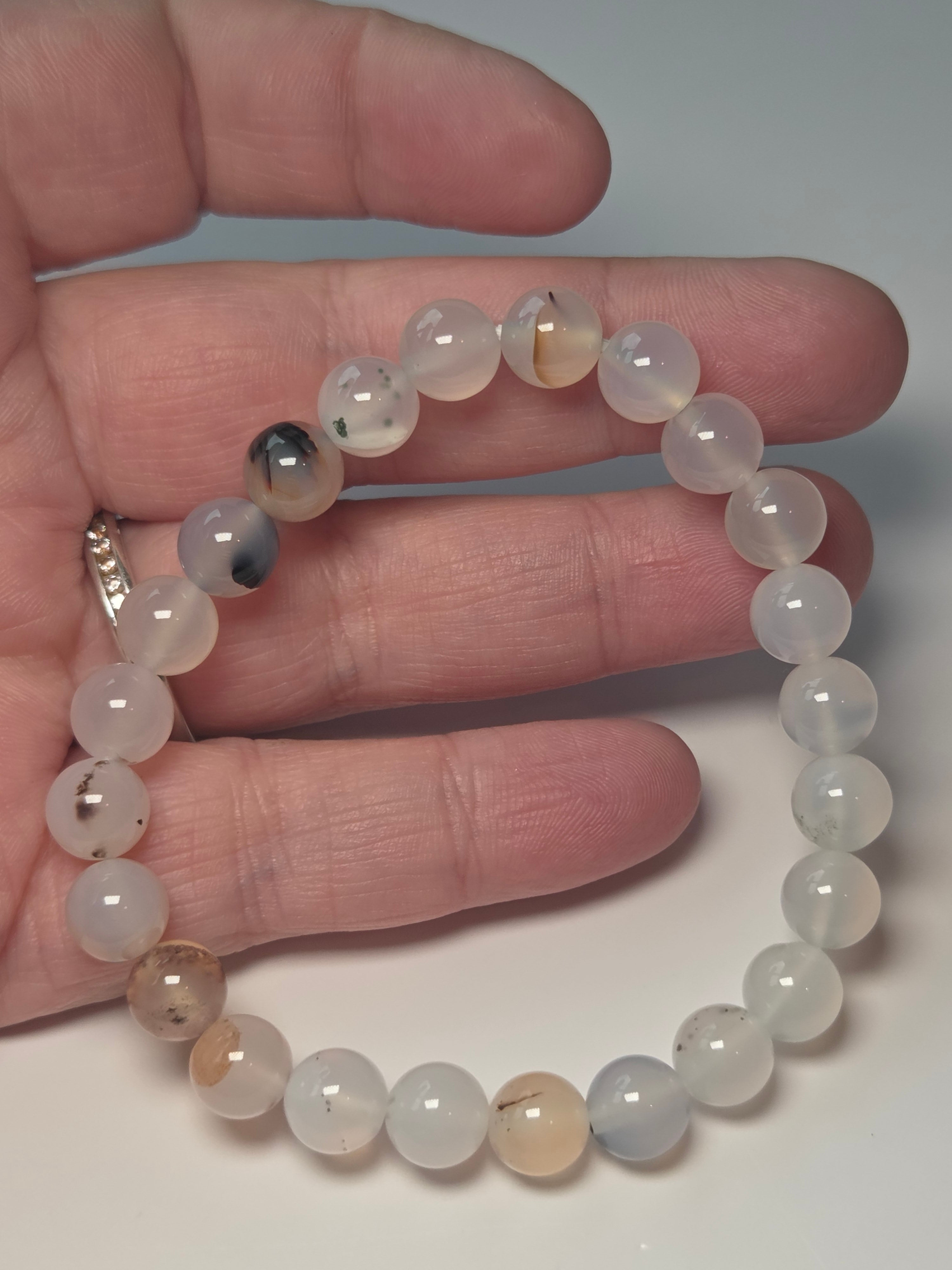 Natural  dendritic  agate crystal bracelet