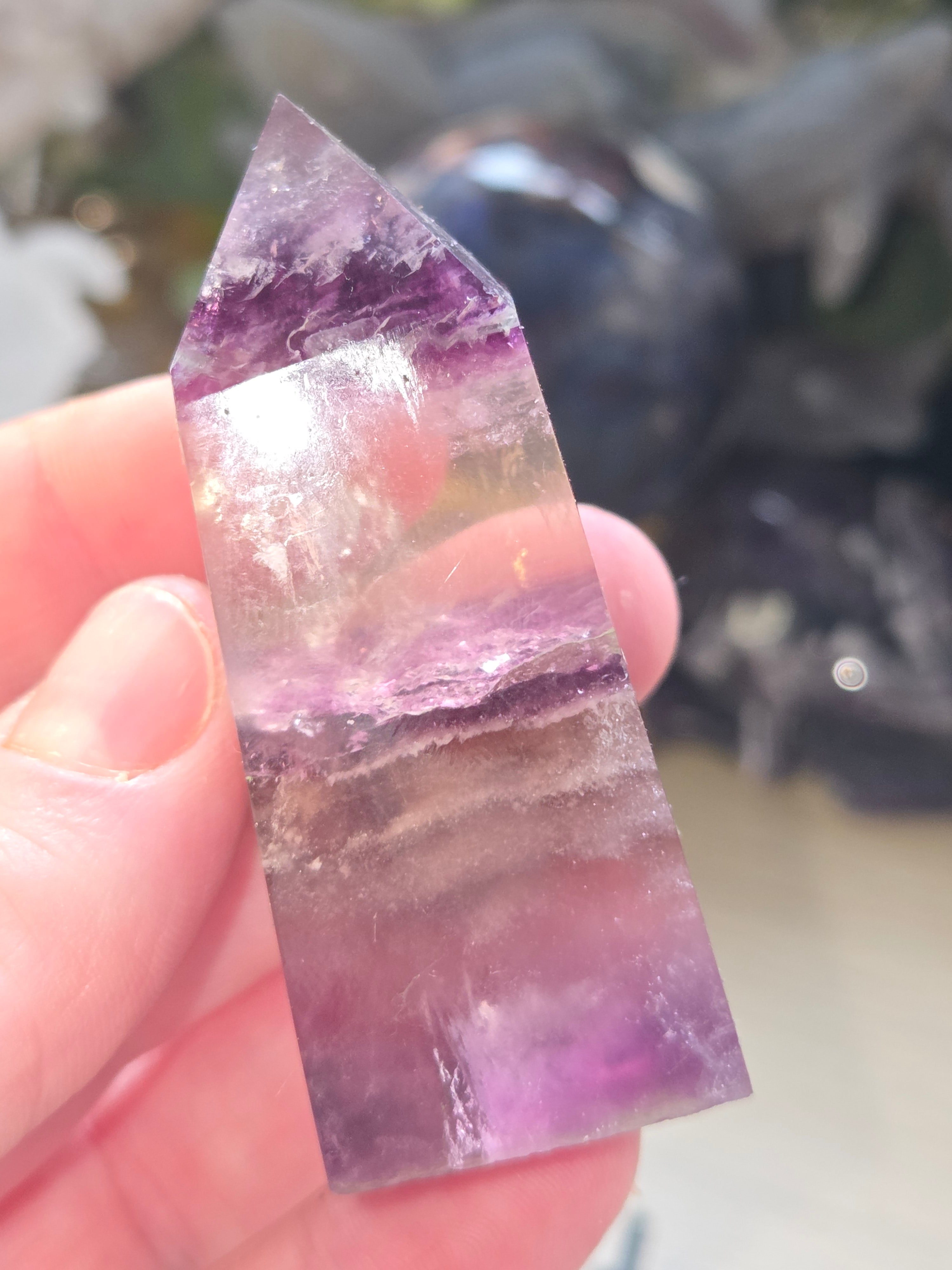Grade AA flourite tower carving