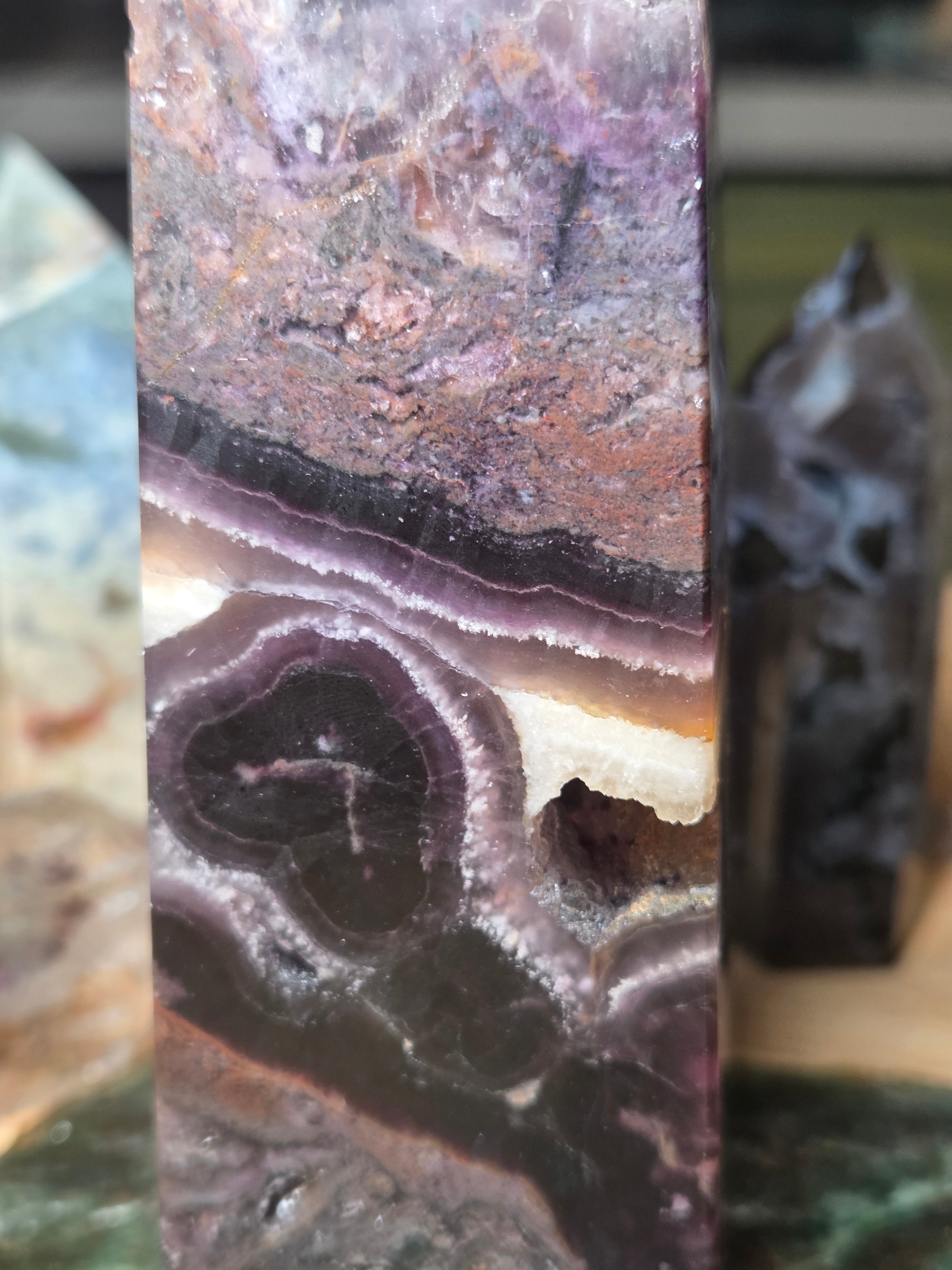 Root flourite crystal tower with duzy