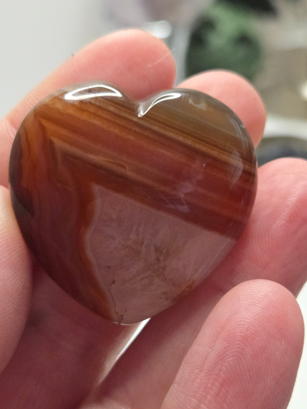 Carnelian crystal heart carving