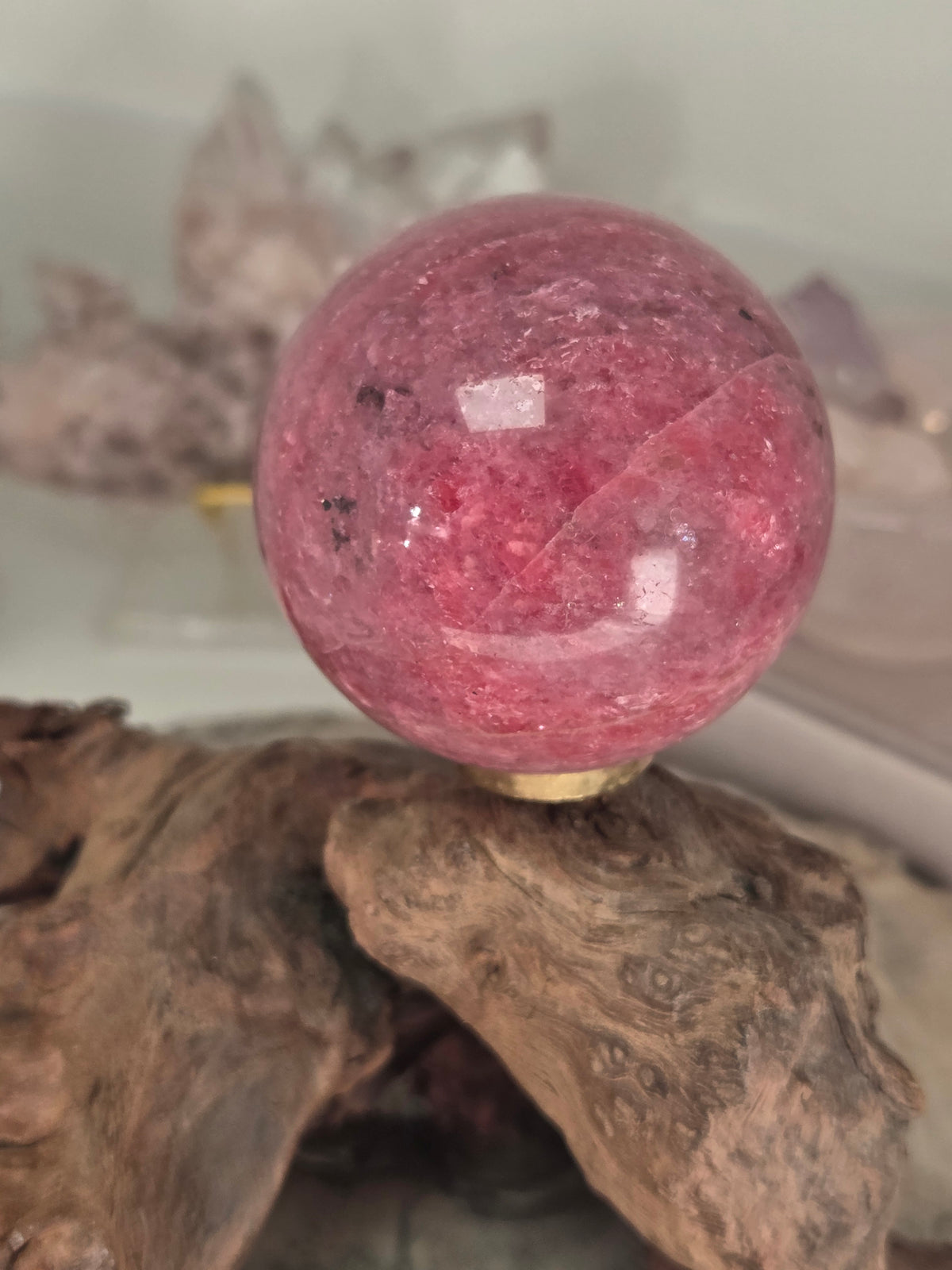 Grade AAAA  Rhodonite crystal sphere