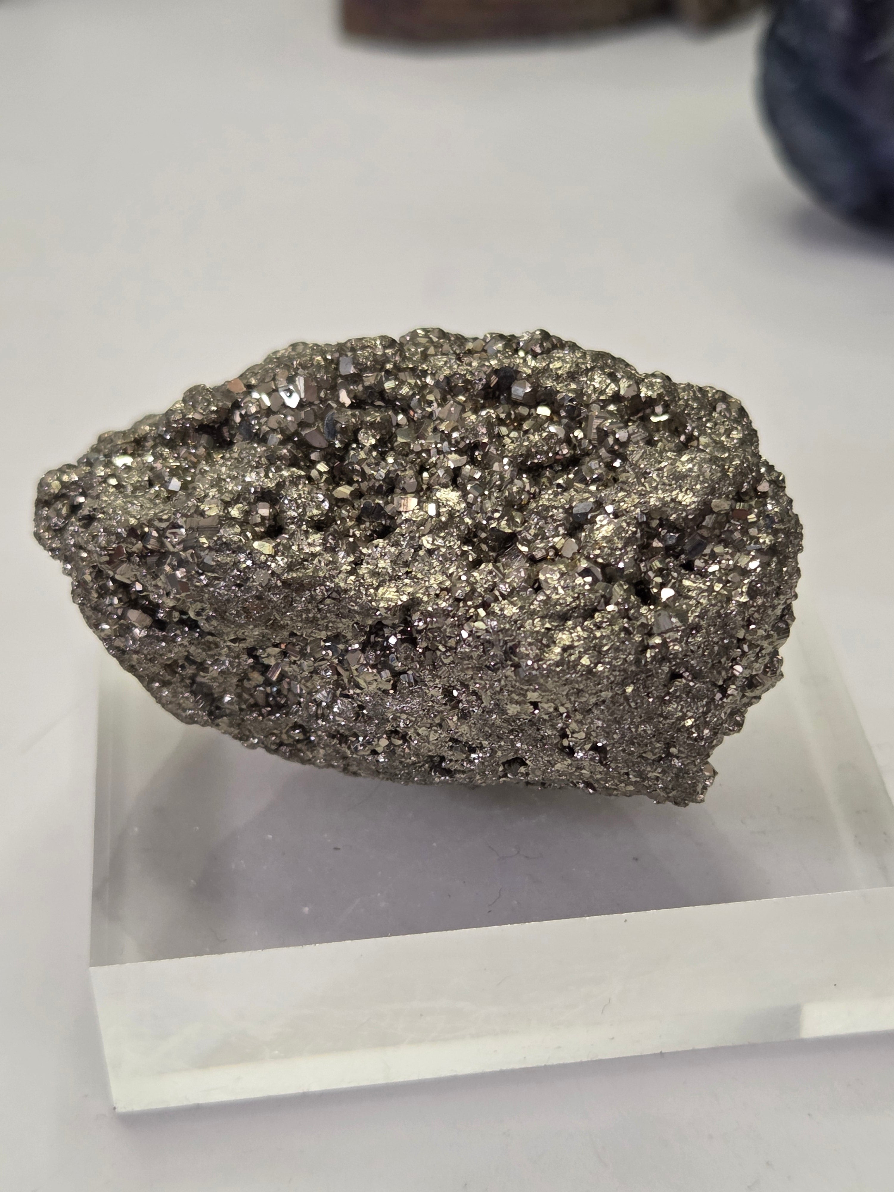 Pyrite specimen with stand