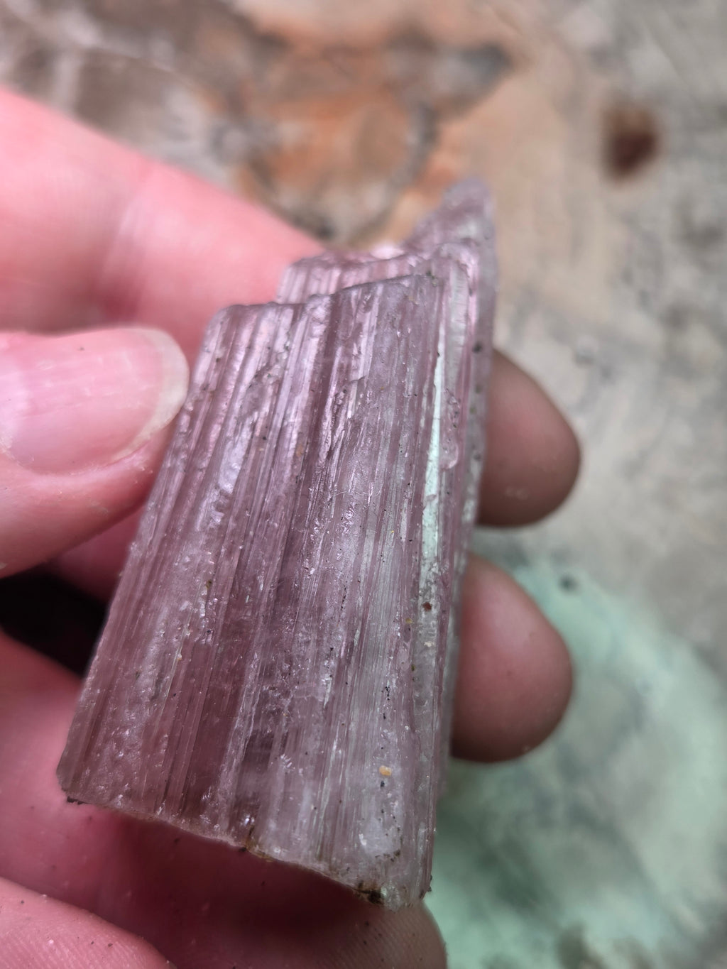 Raw pink Tourmaline specimen