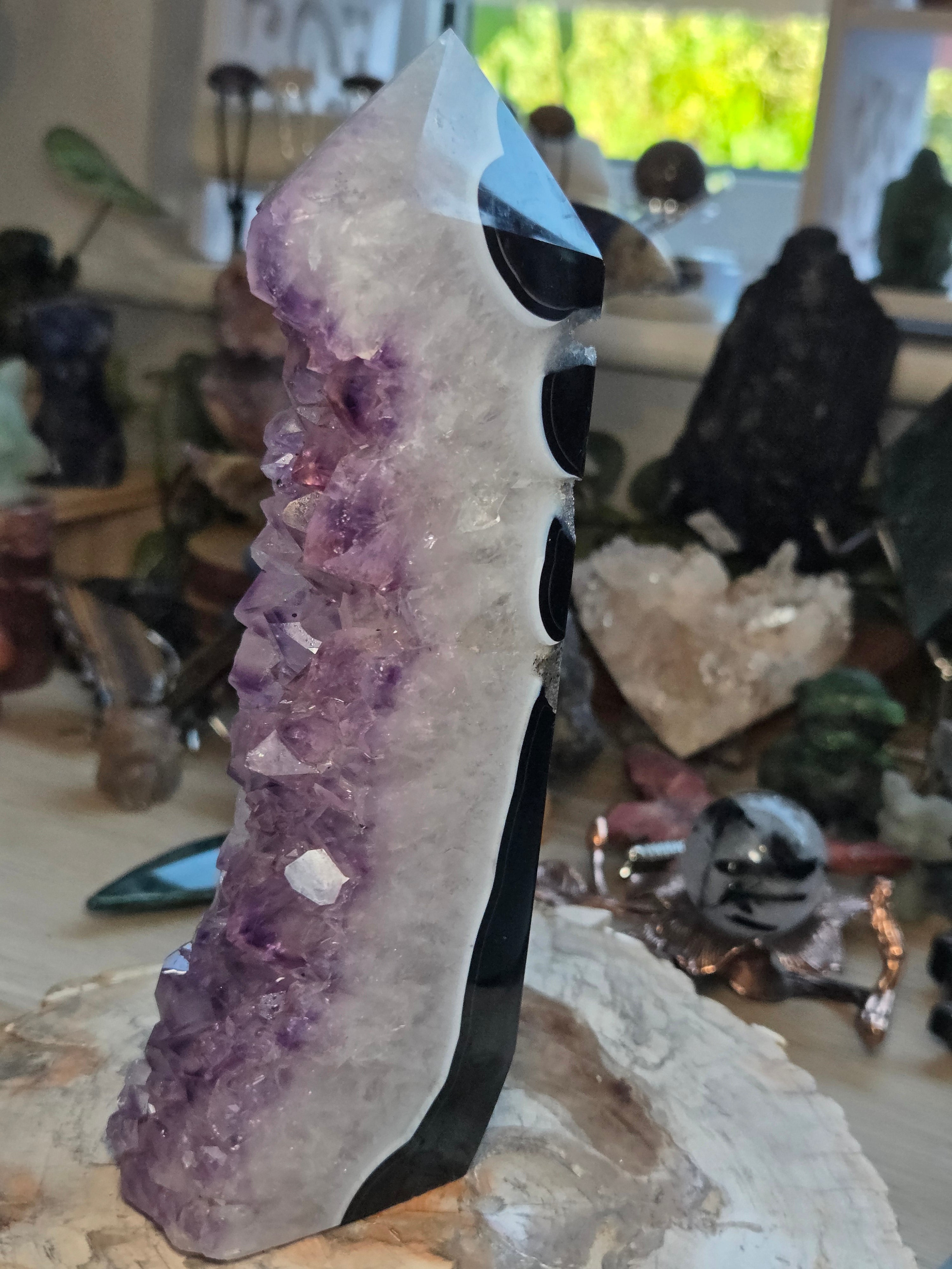 Beautiful Amethyst crystal agate tower from Brazil