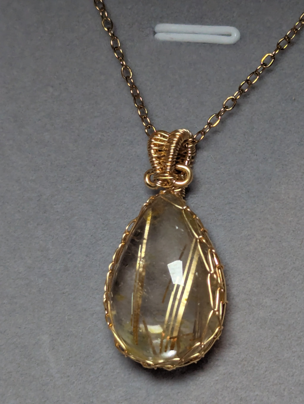 High quality golden Rutlile crystal handmade necklace