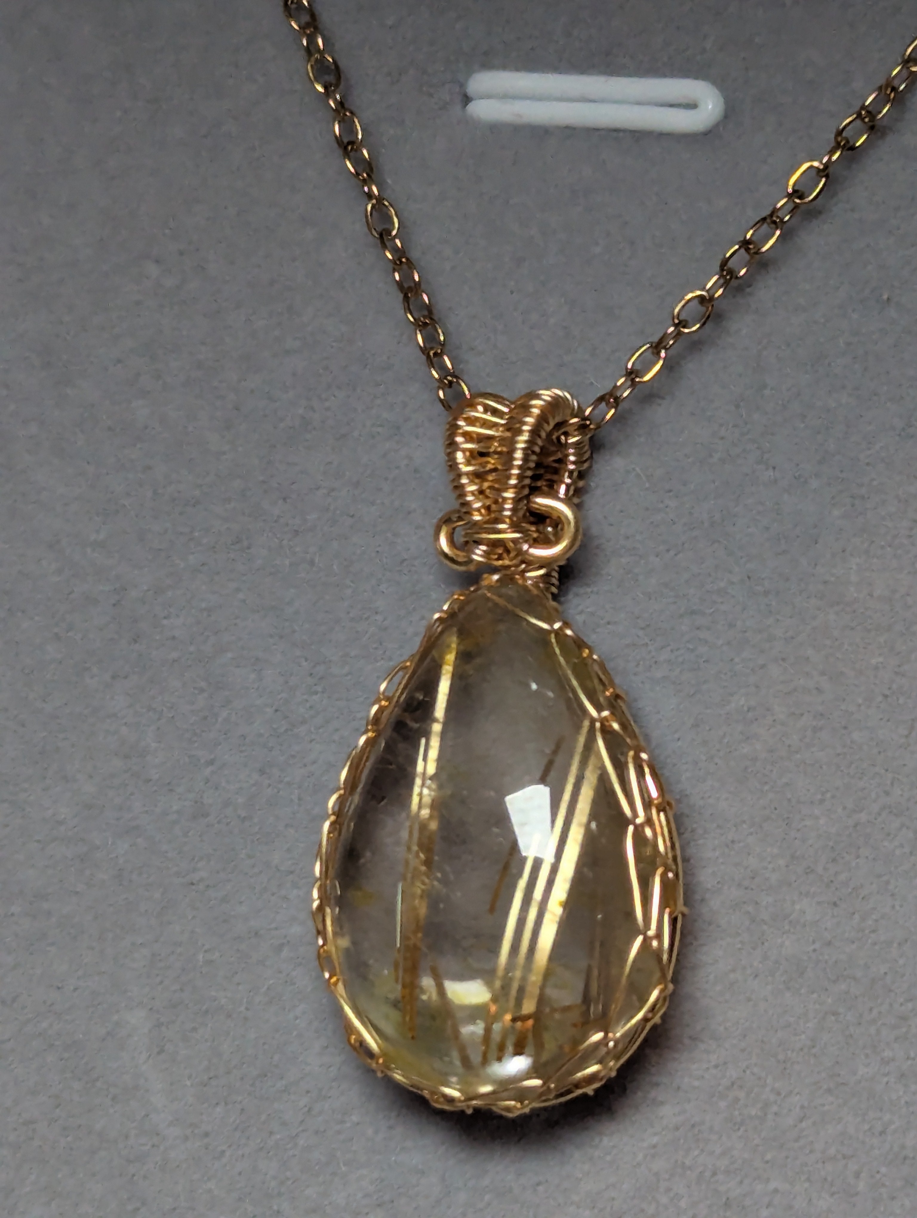 High quality golden Rutlile crystal handmade necklace