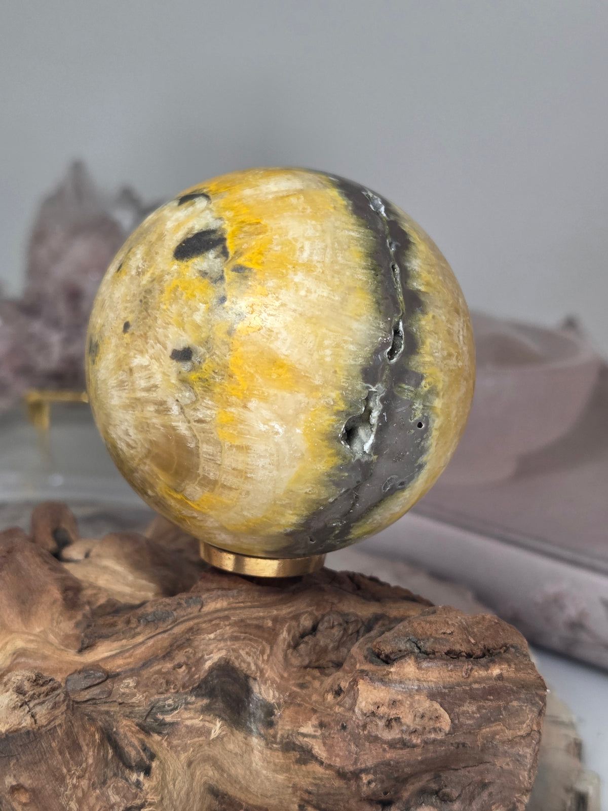 Bumblebee jasper crystal sphere