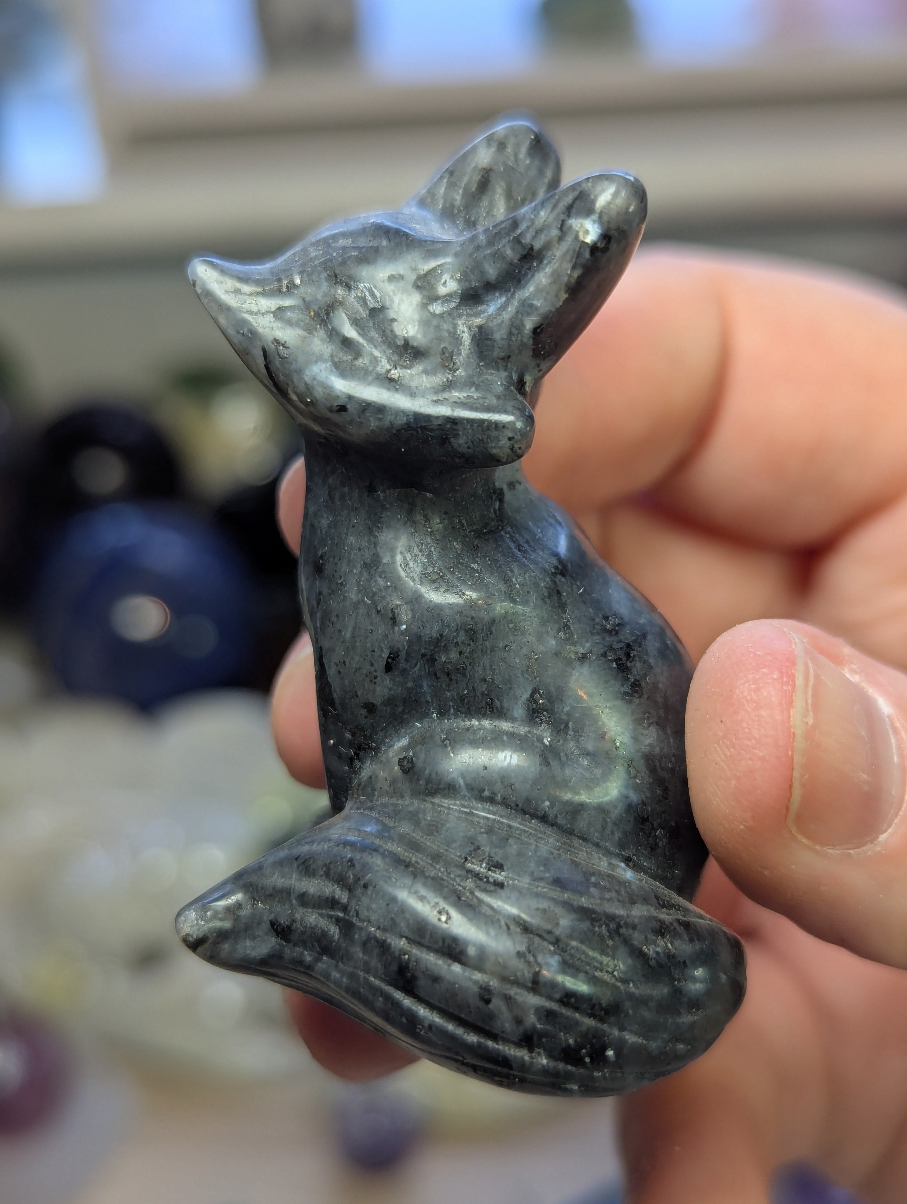 Crystal fox carvings