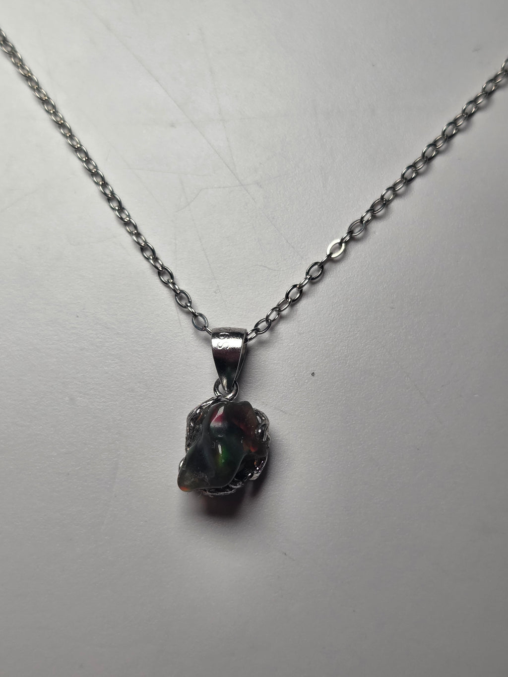 Ethiopian black Opal necklace s295