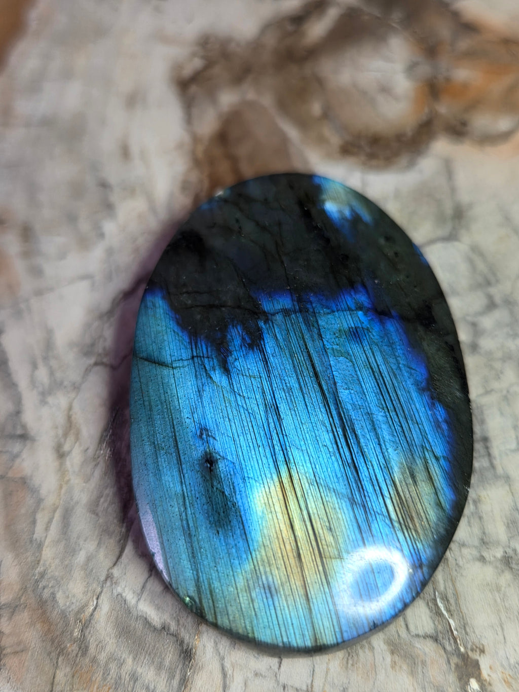 Labradorite crystal palm stone