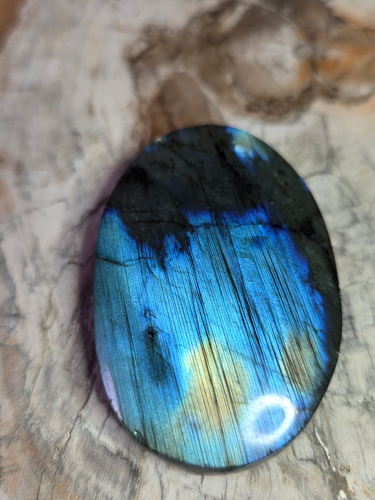 Labradorite crystal palm stone