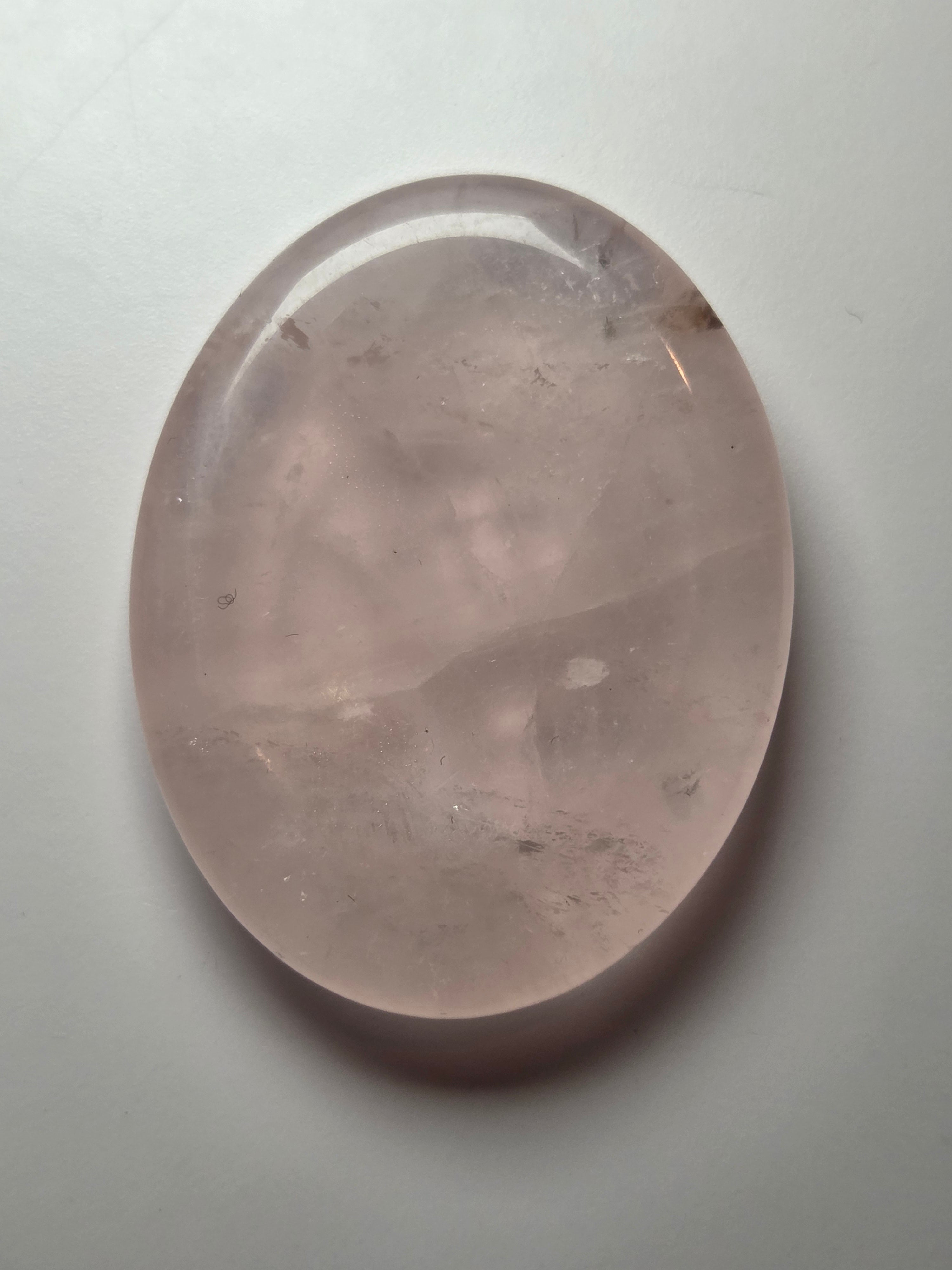 Rose quartz crystal worry stone