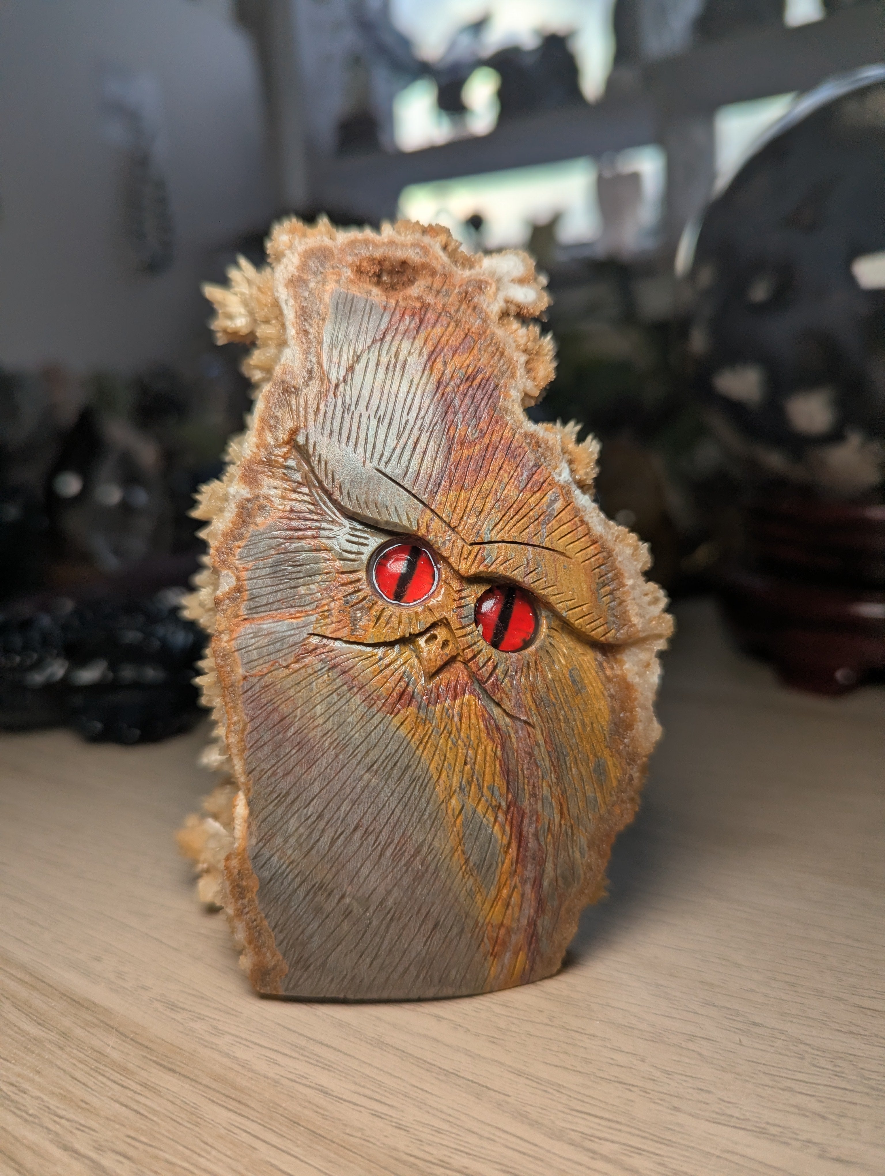 Owl crystal specimen