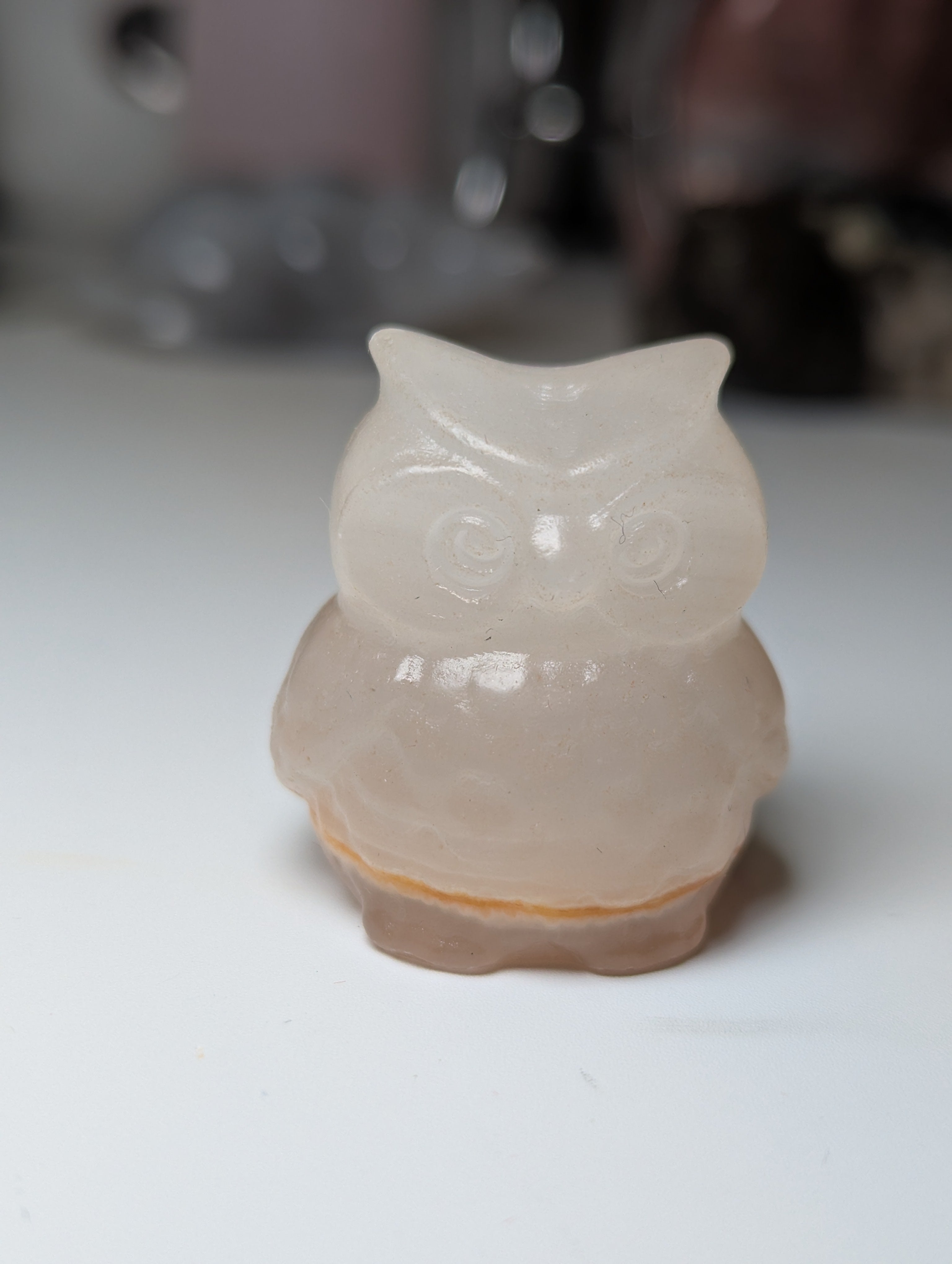 Crystal small owl carving