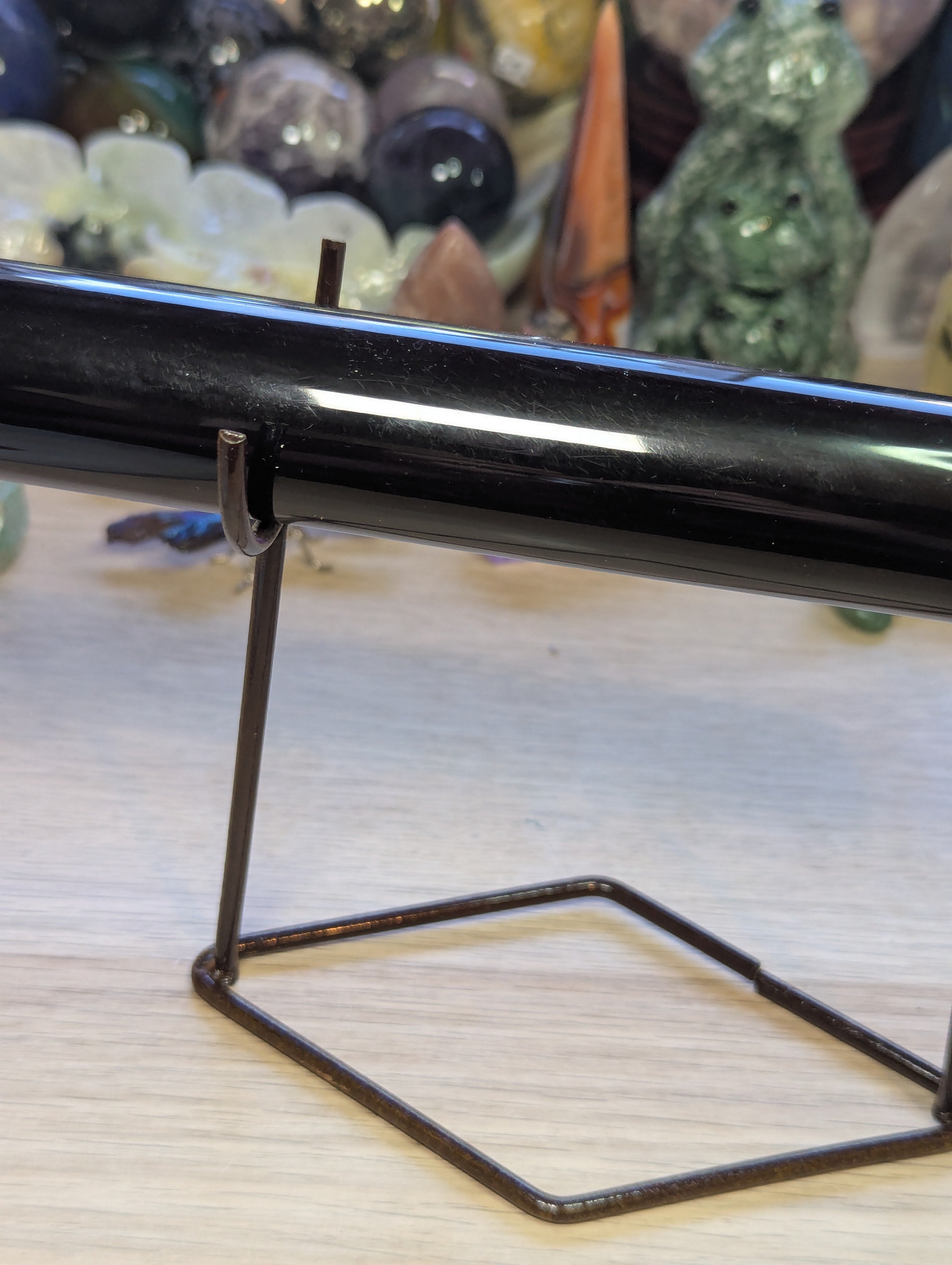 Obsidian crystal bracelet stand