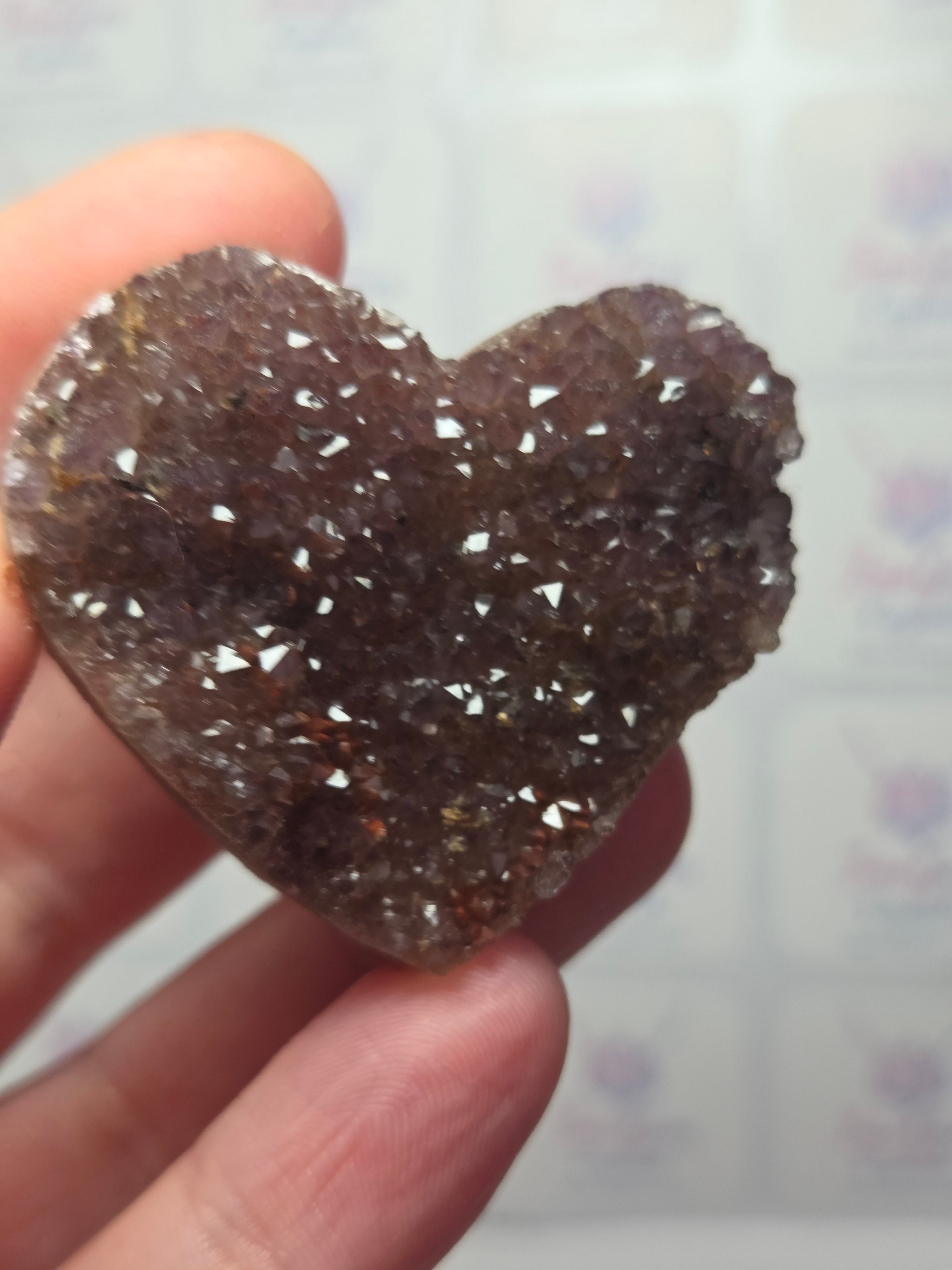 Auralite 23 crystal heart carving