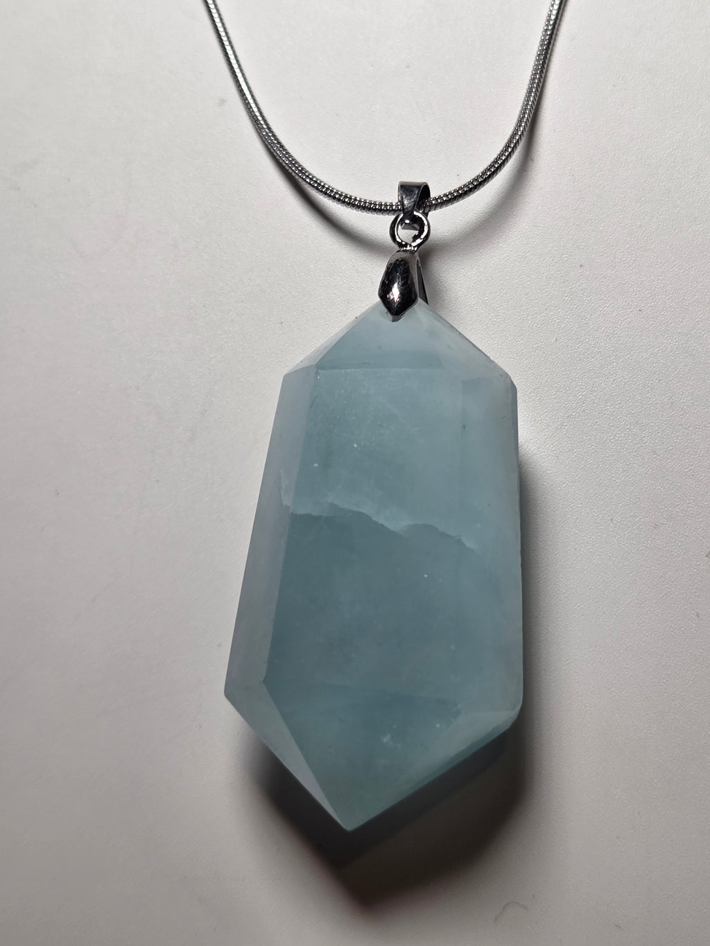 Aquamarine crystal handmade necklace