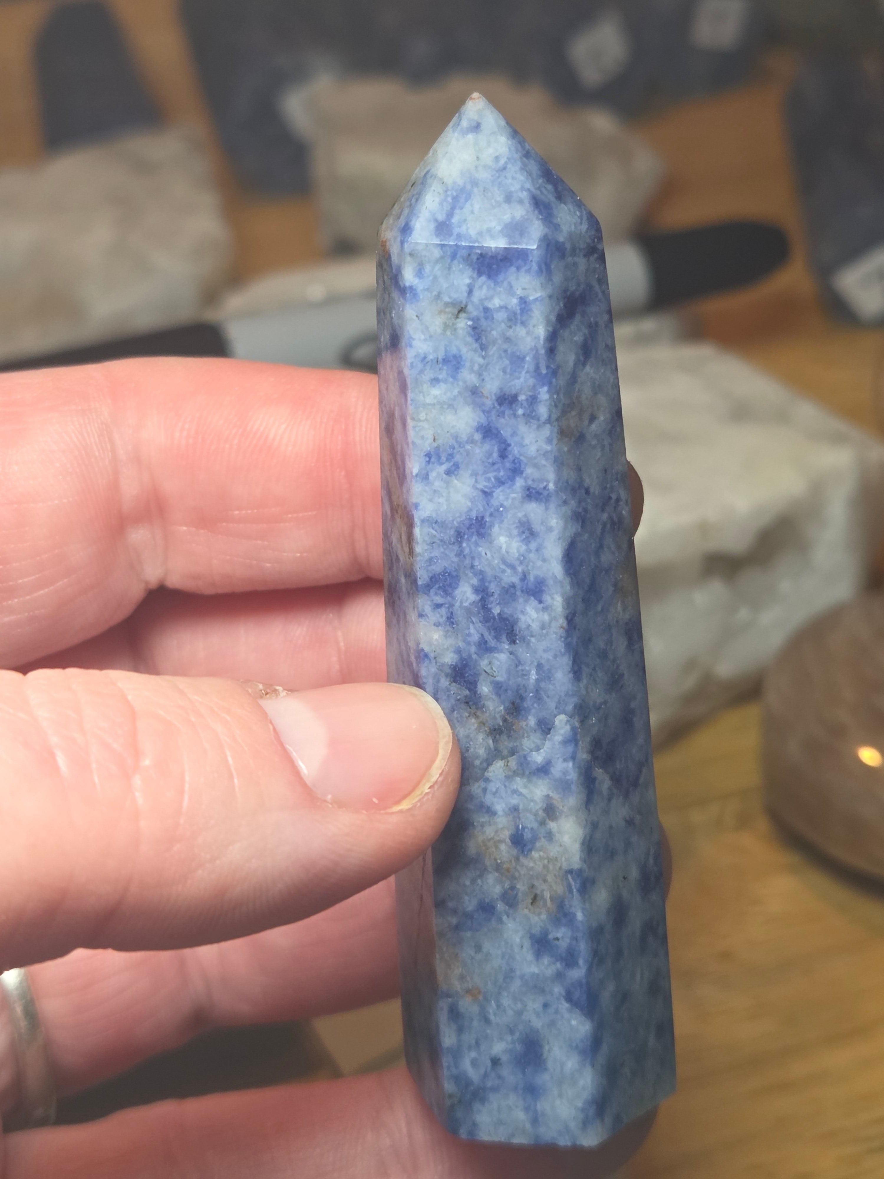 Blue spot crystal sodalite tower