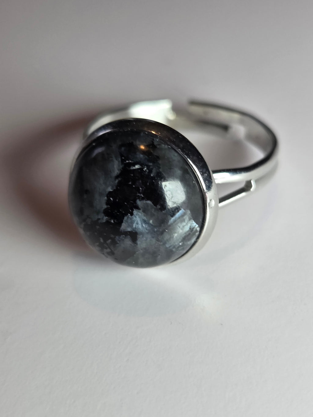 Larvakite crystal Adjustable ring
