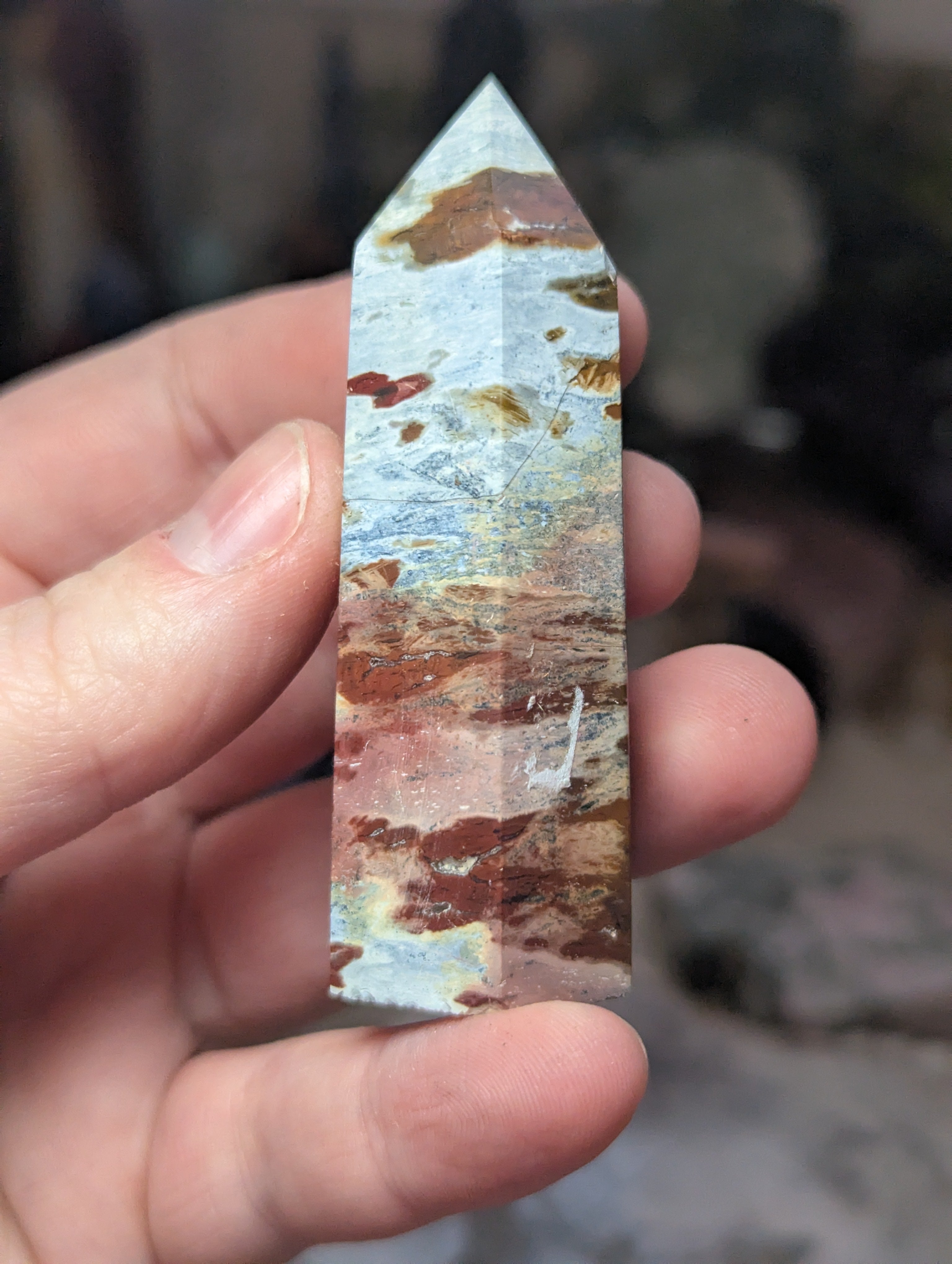 Petrified wood crystal tower