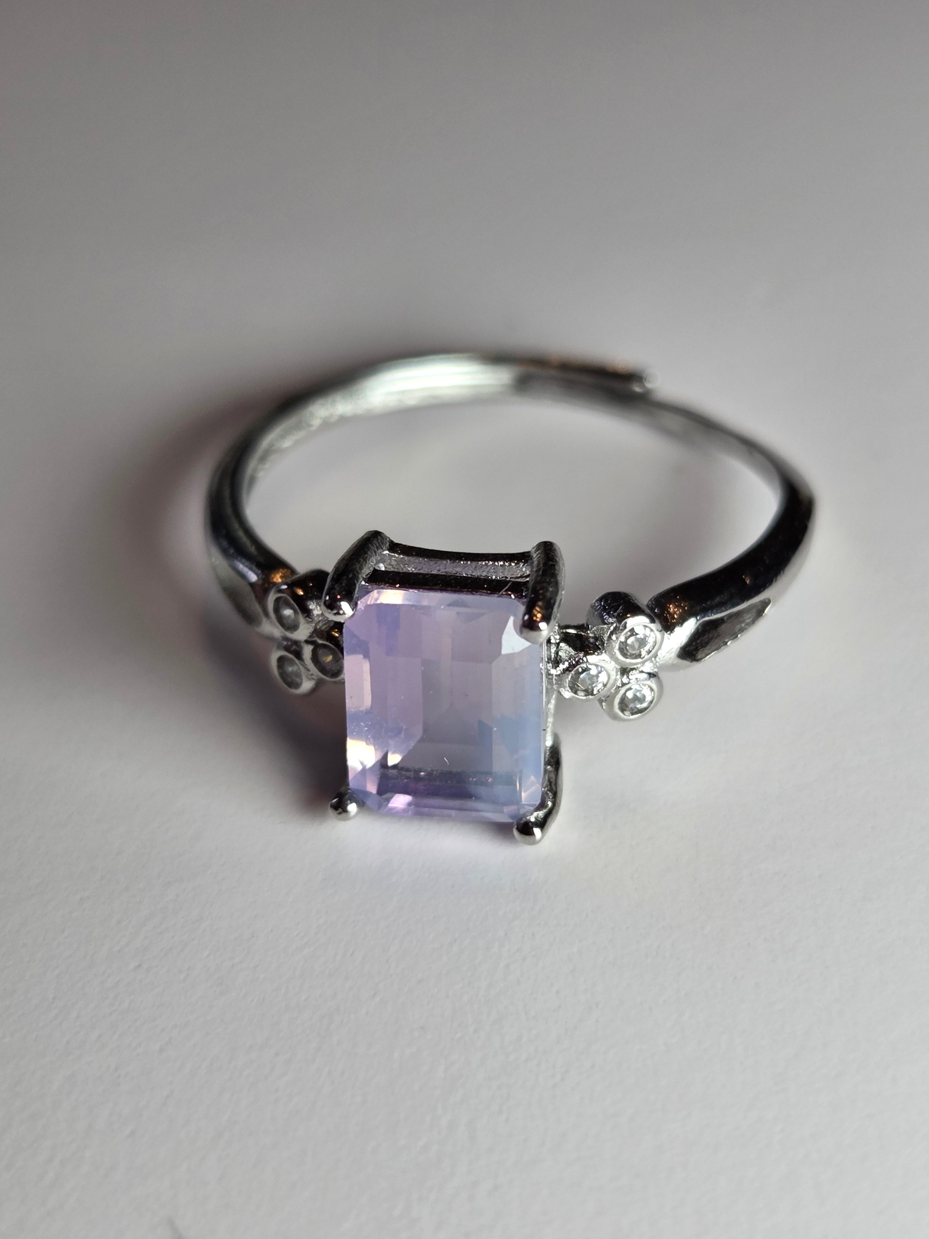 Opalite crystal adjustable ring