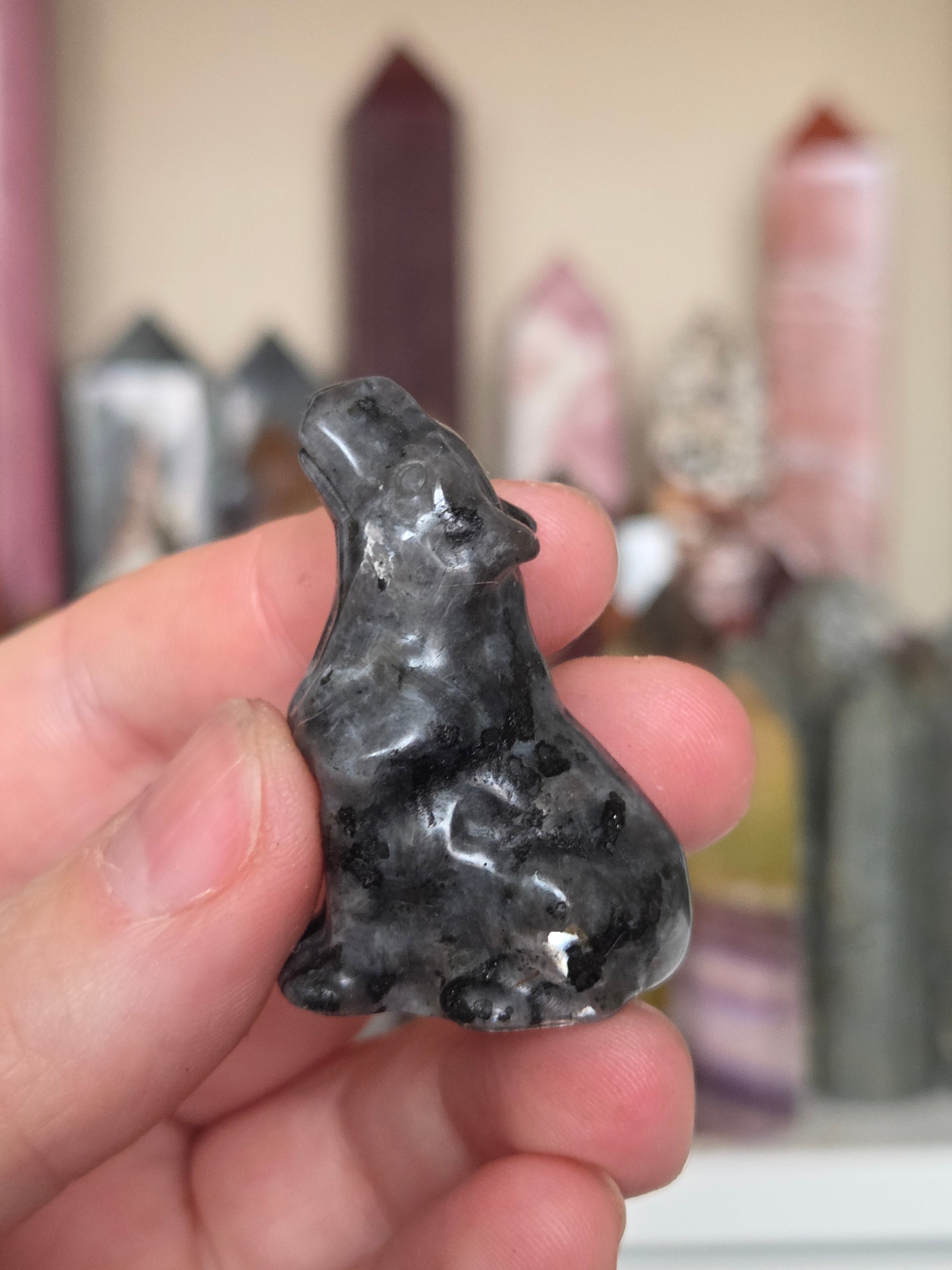 Crystal  wolf carving