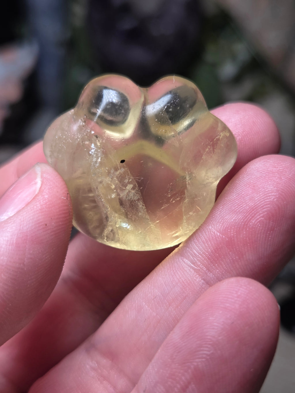 Citrine crystal paw print
